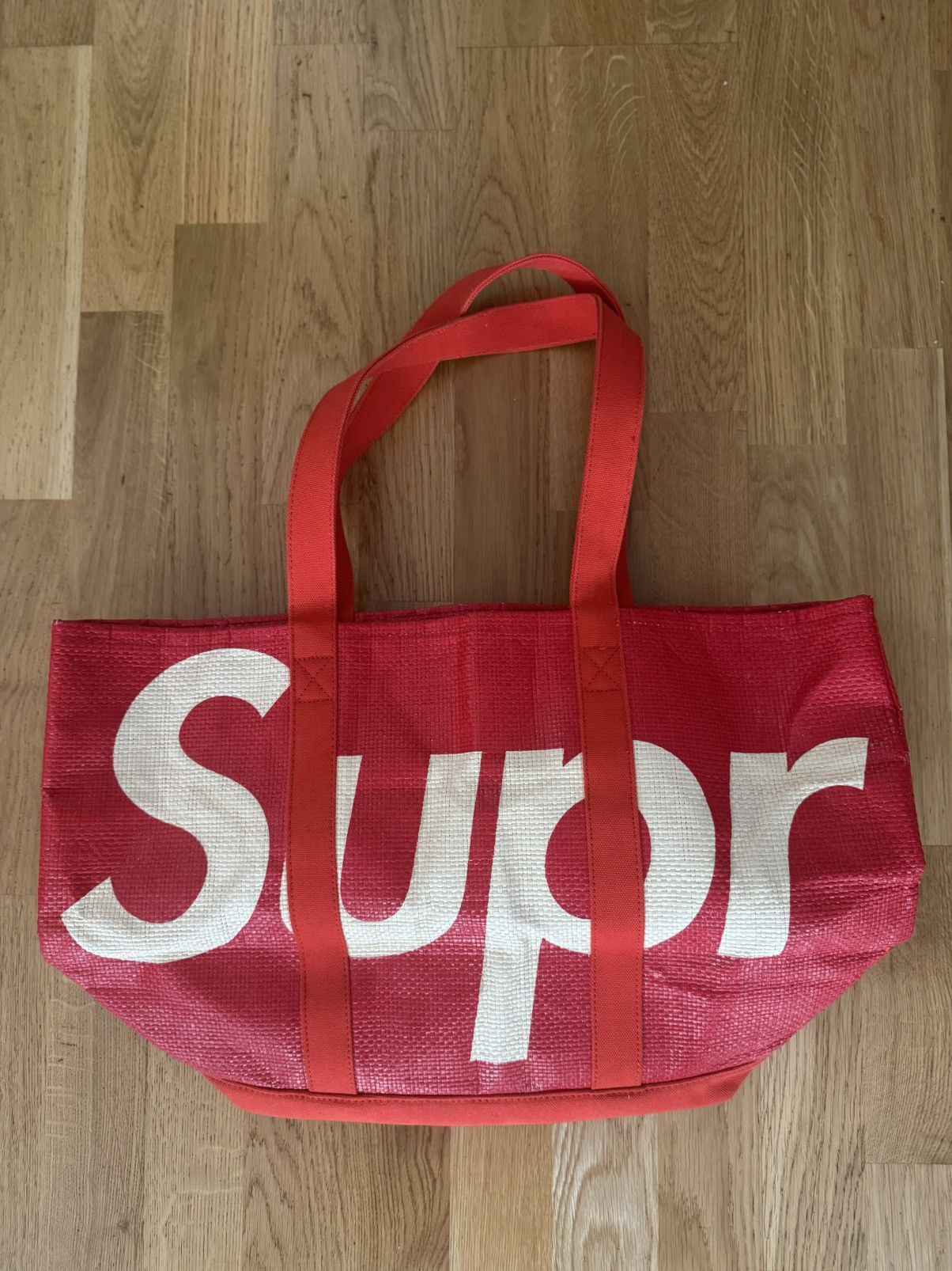 バッグ supreme Raffia Tote Red Supreme tote bag 20SS Raffia Tot polyester RED Used | eBay