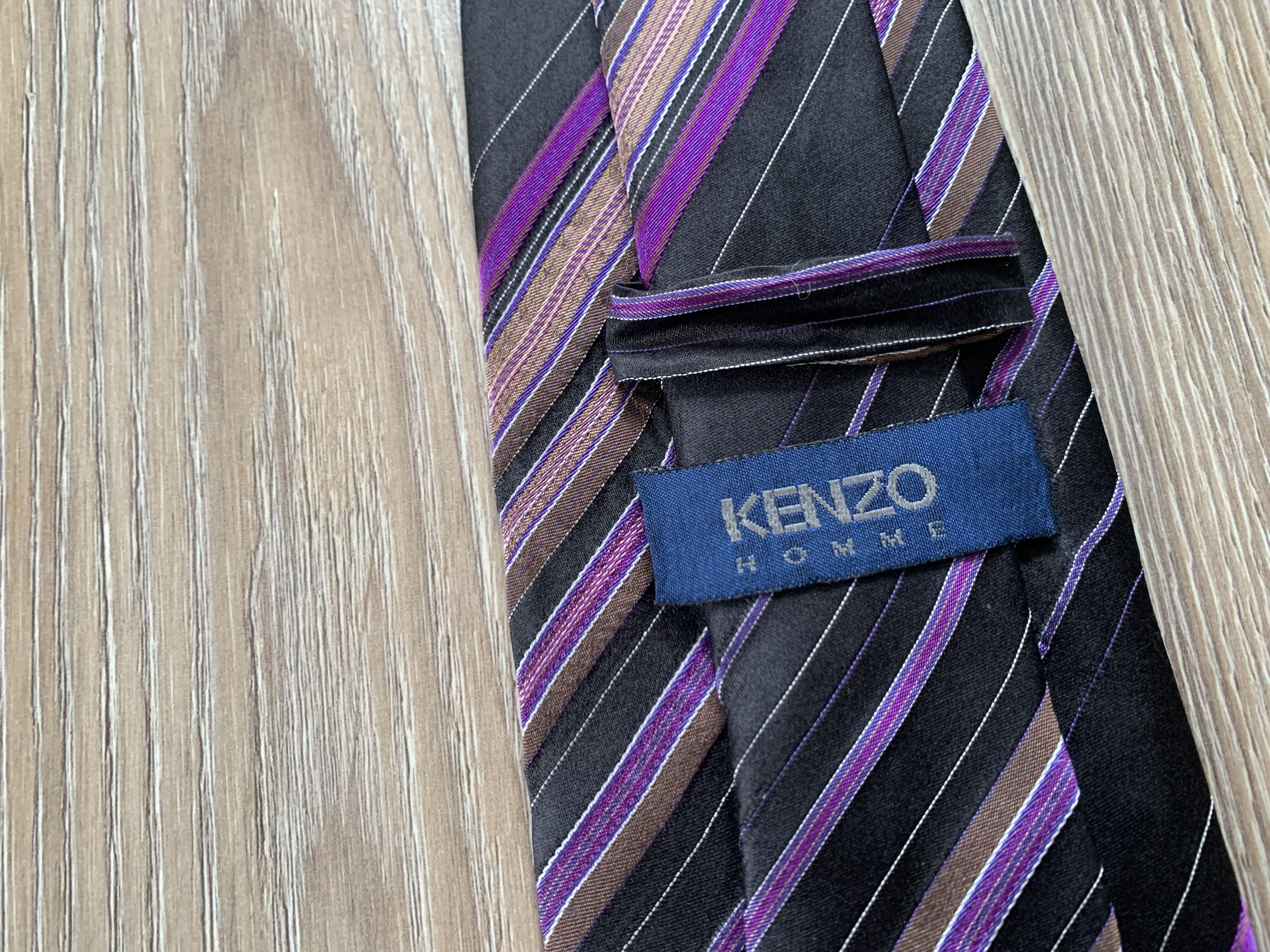 Kenzo Rare Kenzo Italian Stripe Printed Silk Tie Size ONE SIZE - 5 Thumbnail
