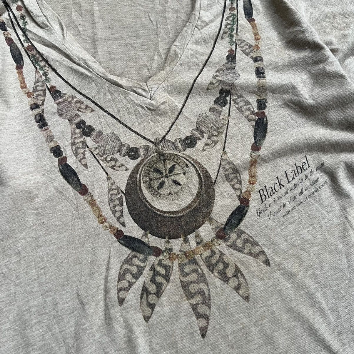 2000’s Bernings Sho 291 Black Label Necklace Printed Shirt