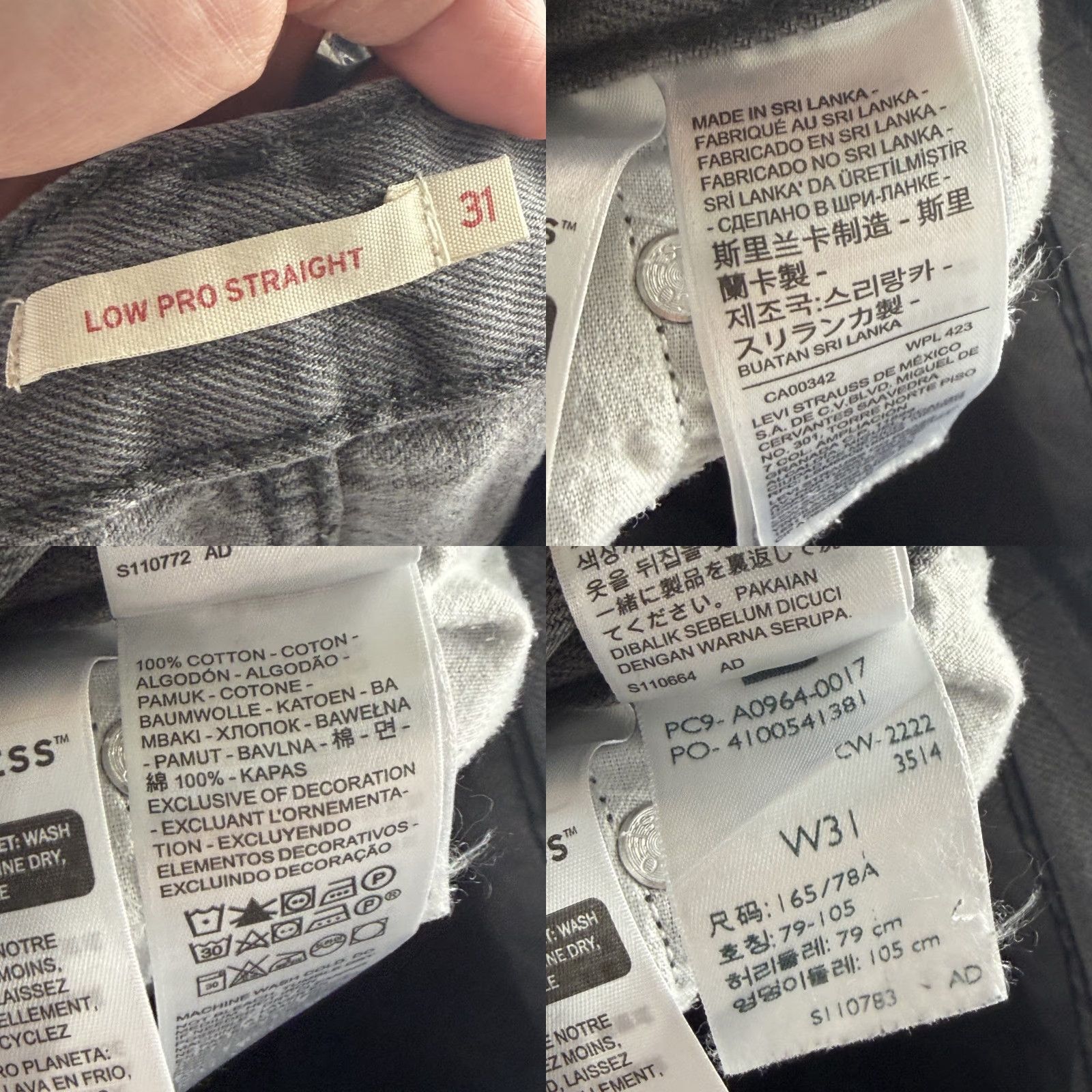 Levi's Levi's Jeans Womens 31 Gray Straight Low Pro 100% Cotton Denim 31x30 Regular Inseam Jeans Womens Gray Size 24" / US 00 / IT 34 - 9 Thumbnail