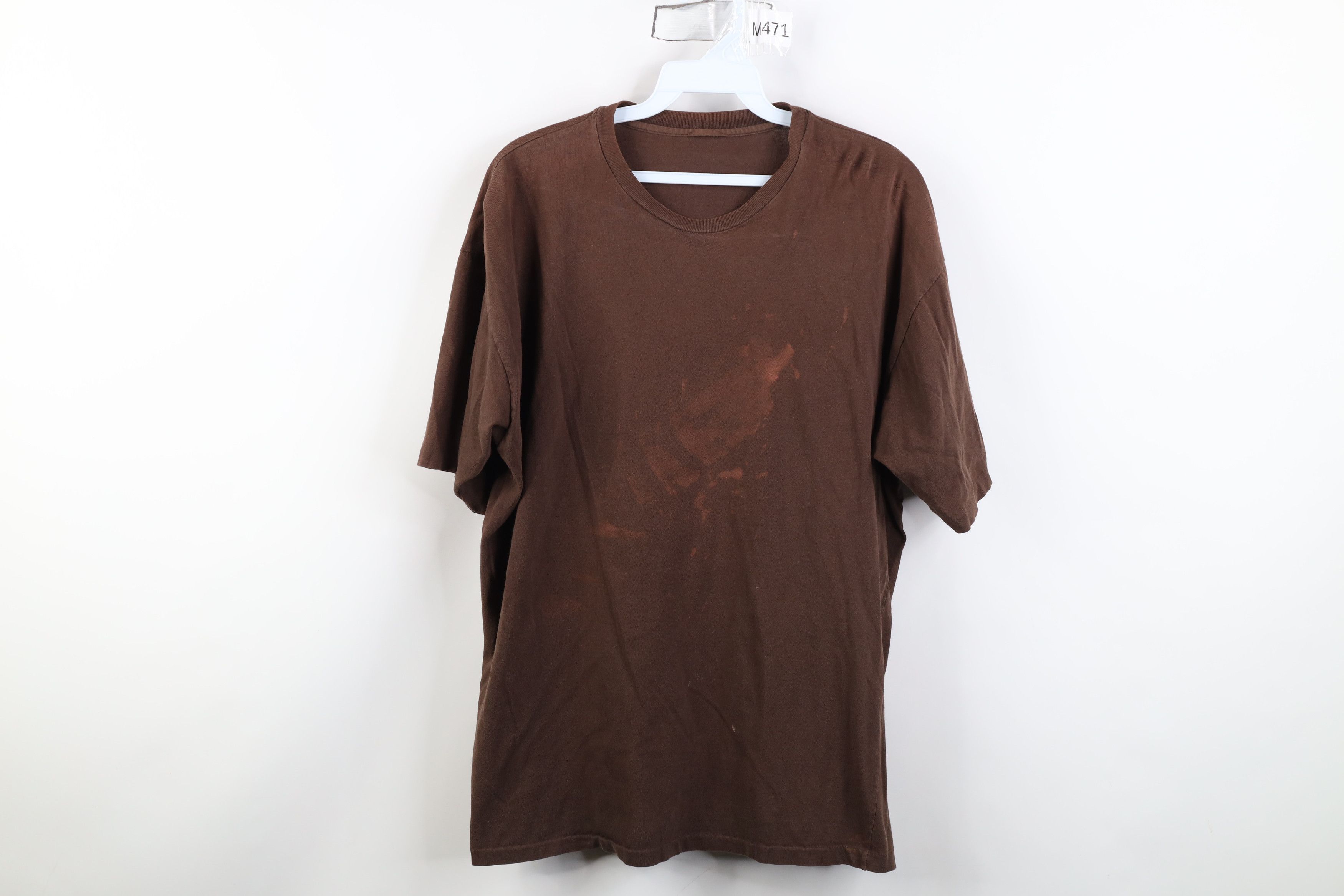 Vintage Vintage 90s Streetwear Short Sleeve T-Shirt Chocolate Brown Size US L / EU 52-54 / 3 - 1 Thumbnail