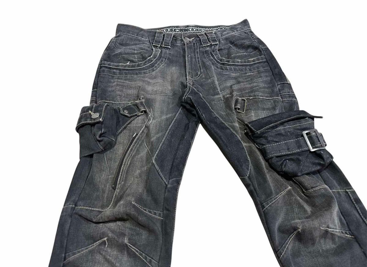 Japanese Brand × Le Grande Bleu (L.G.B.) × PPFM 🔥Sick Y2K PPFM Cargo Black Denim Detachable 3D Pockets Size US 30 / EU 46 - 1 Thumbnail