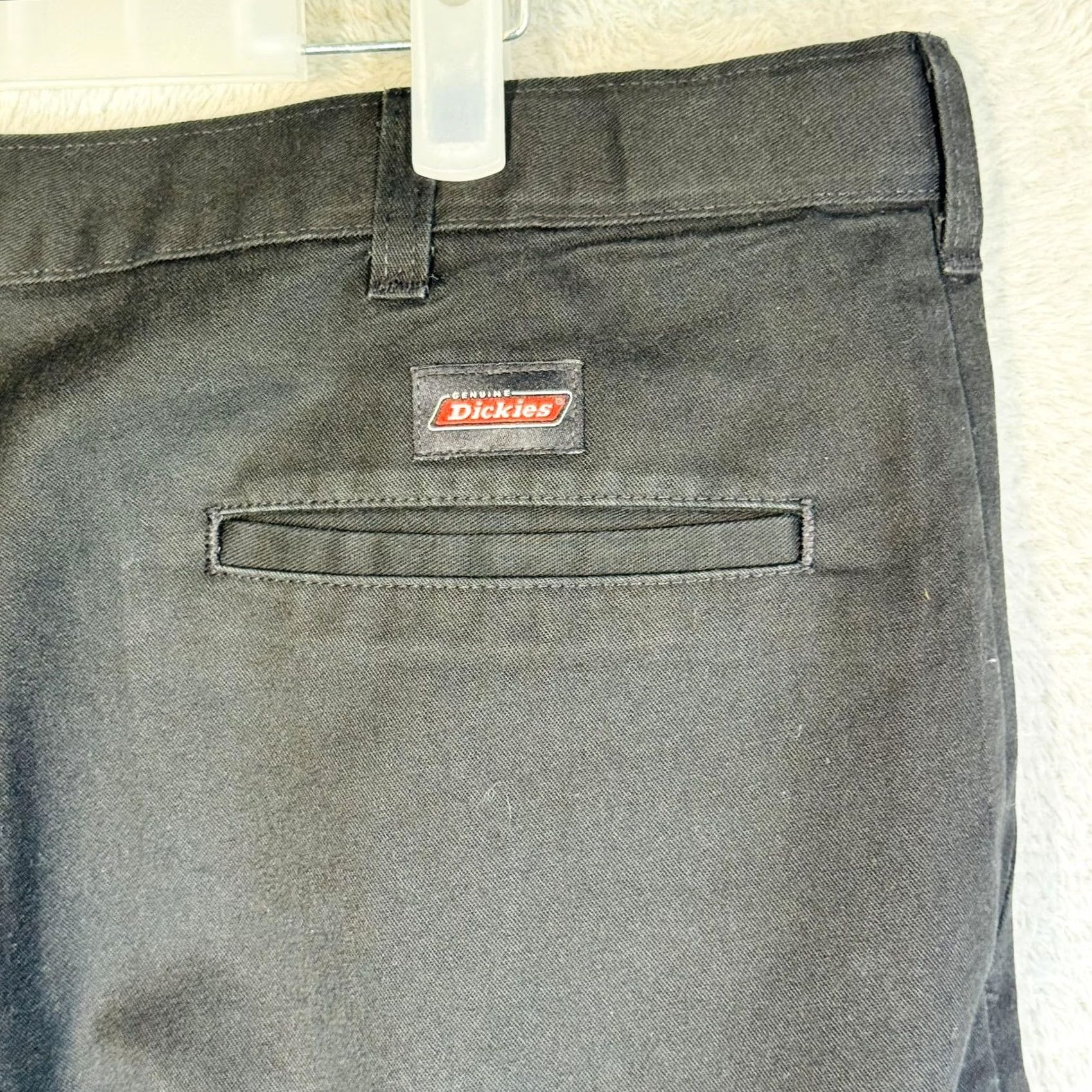 Dickies Dickies Pants Mens 36x34 Black Khakis Relaxed Canvas Polyester Blend Zip Fly Pants Mens Regular 36 Black Khakis Dickies Logo Pocket Belted Zip Fly USA Size US 36 / EU 52 - 7 Thumbnail