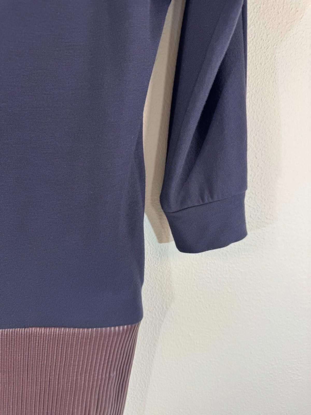Maje MAJE BLUE LONG SLEEVED JERSEY DRESS LEATHER SIZE 1 US SMALL Size S / US 4 / IT 40 - 4 Thumbnail