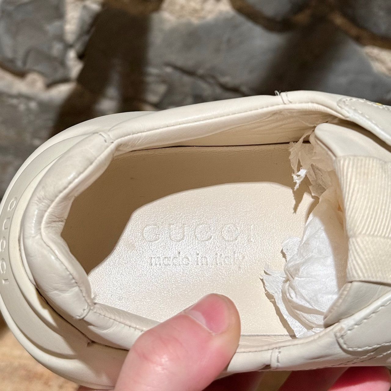 Gucci Gucci Ivory "Vintage" Square Logo Rhyton Chunky Sneakers Size US 8 / EU 41 - 11 Thumbnail