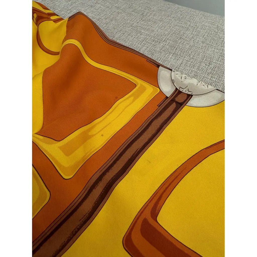 Celine Celine Orange Silk Long Sleeve Button Up Blouse Tops Size L / US 10 / IT 46 - 9 Thumbnail