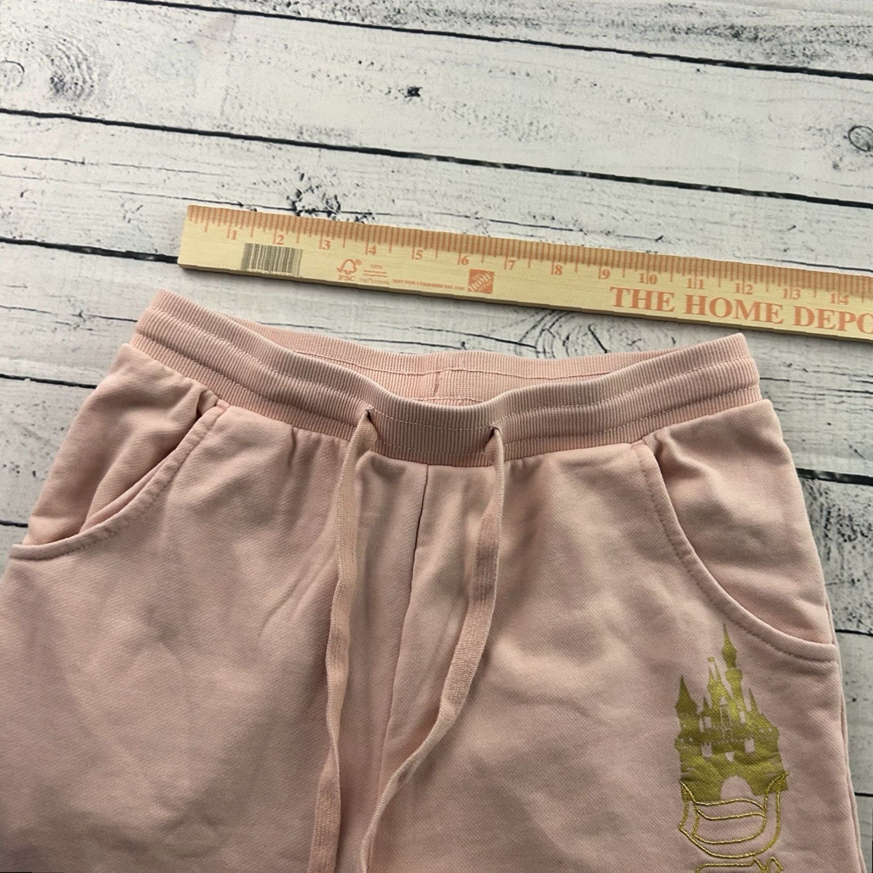 Disney VINTAGE Disneyland Gold Embroidered Jogger Sweatpants Women's XS Pink Size 26" / US 2 / IT 38 - 5 Thumbnail