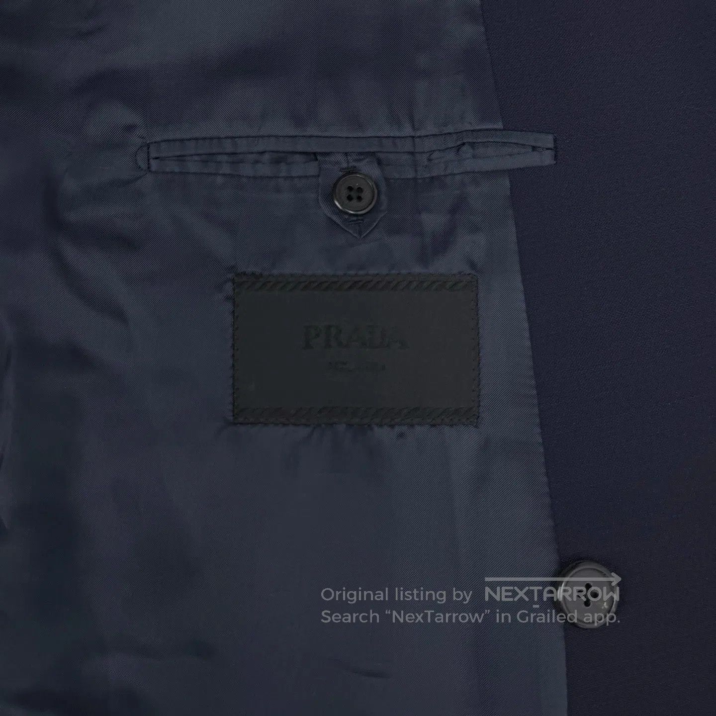 Prada Prada Dark blue gun collar mixed mohair multi-pocket doubl Size US L / EU 52-54 / 3 - 4 Thumbnail