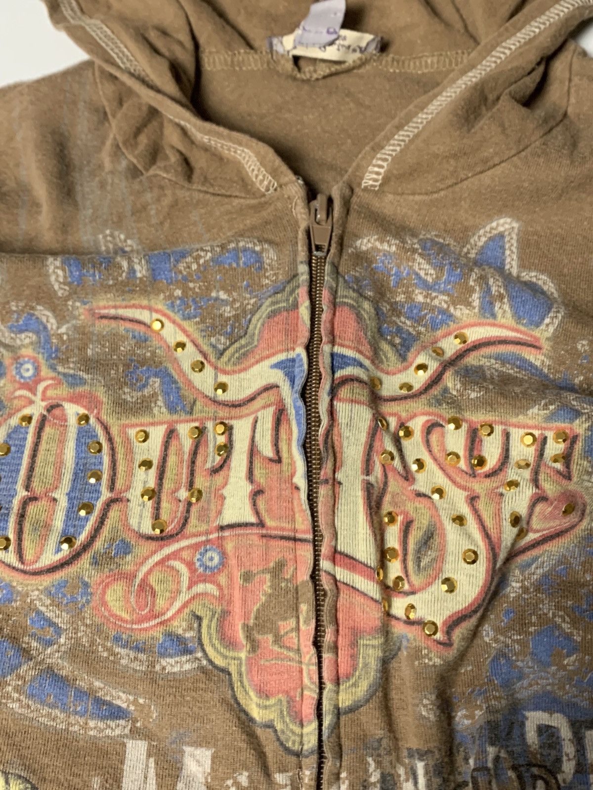 Ed Hardy × If Six Was Nine × Vintage Y2K GLAMOUR ZIP HOODIE JAPANESE JUICY COUTURE STYLE Size M / US 6-8 / IT 42-44 - 7 Thumbnail