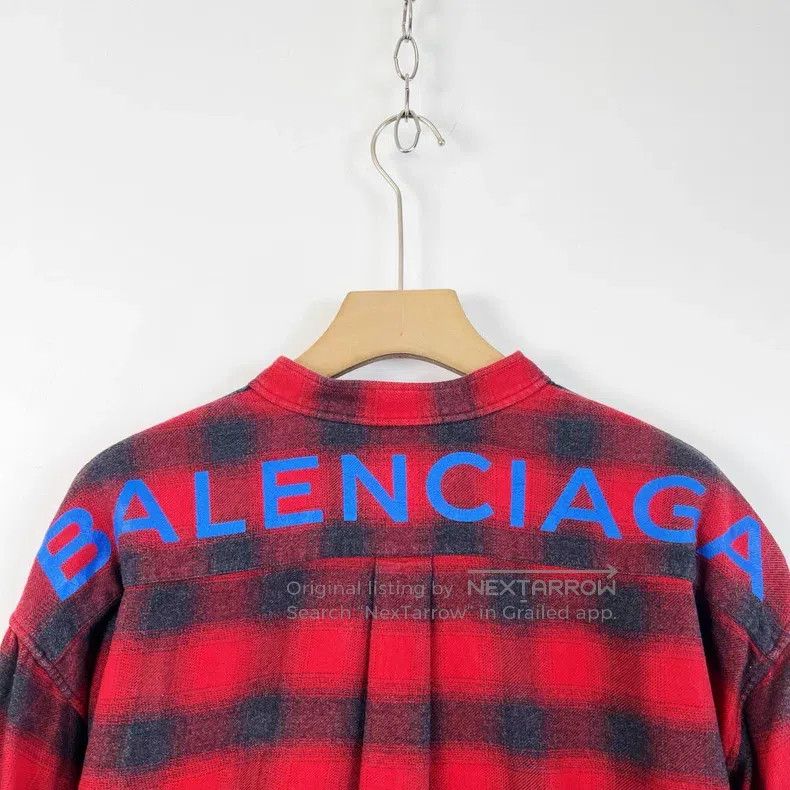 Balenciaga Balenciaga Red and White Checkered Flannel Bow Shirt Size XXS / US 00 / IT 34 - 7 Thumbnail