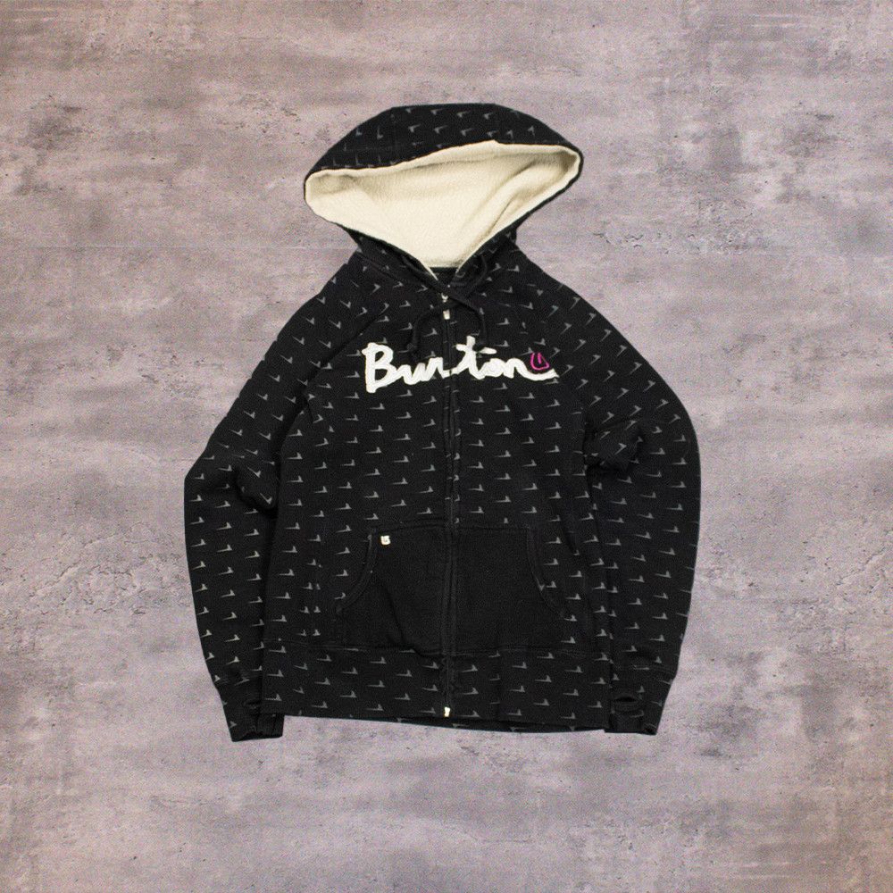 Burton Y2K 2000's 00's Burton AOP Black Sherpa Line Black Hoodie Size US XS / EU 42 / 0 - 1 Thumbnail