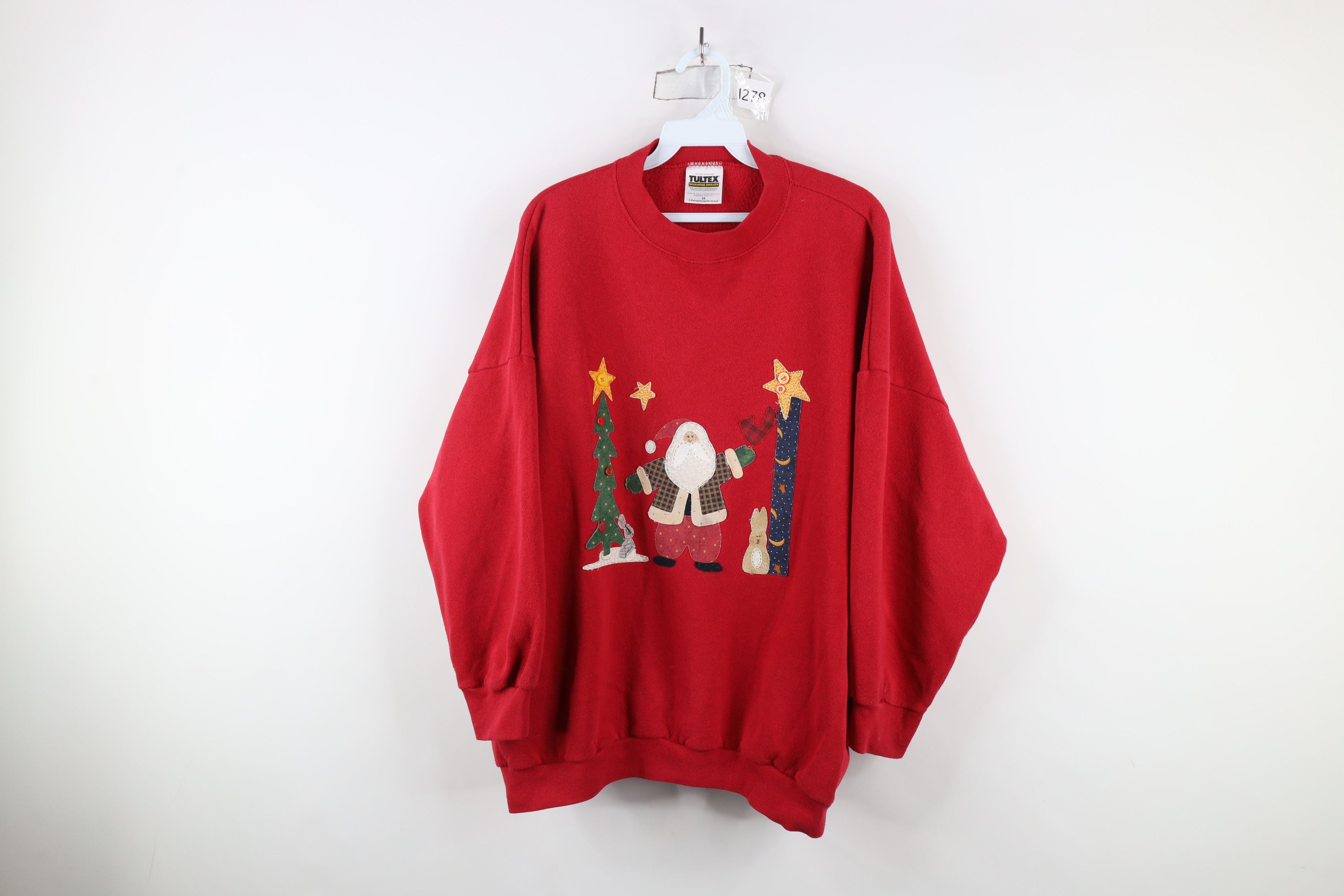 Vintage Vintage 90s Streetwear Christmas Santa Claus Sweatshirt USA Size 3XL / US 20-22 - 1 Thumbnail