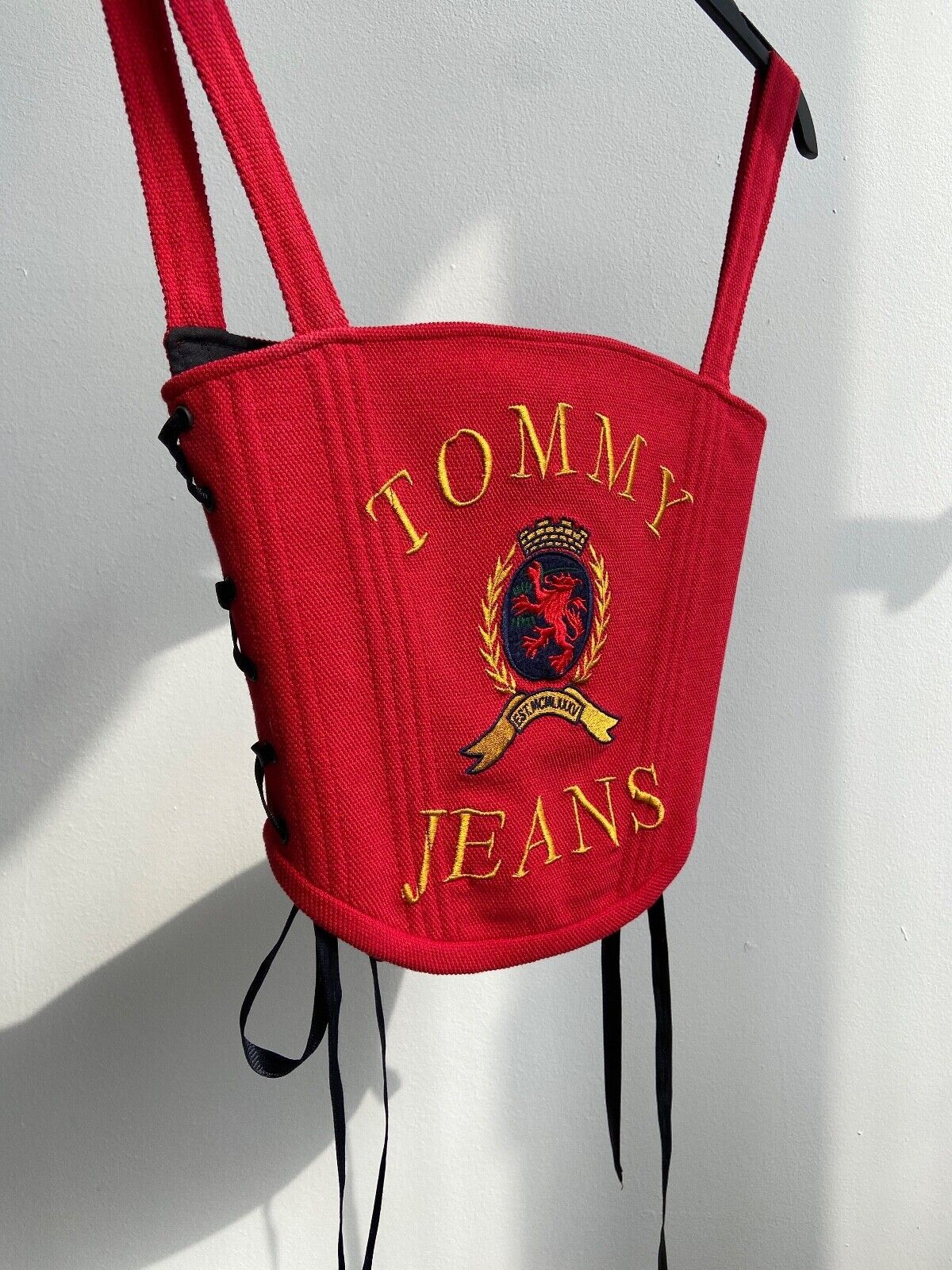 Handmade Handmade Tommy Hilfiger Red Women's Tank Crop Top Corset Size S / US 4 / IT 40 - 6 Thumbnail