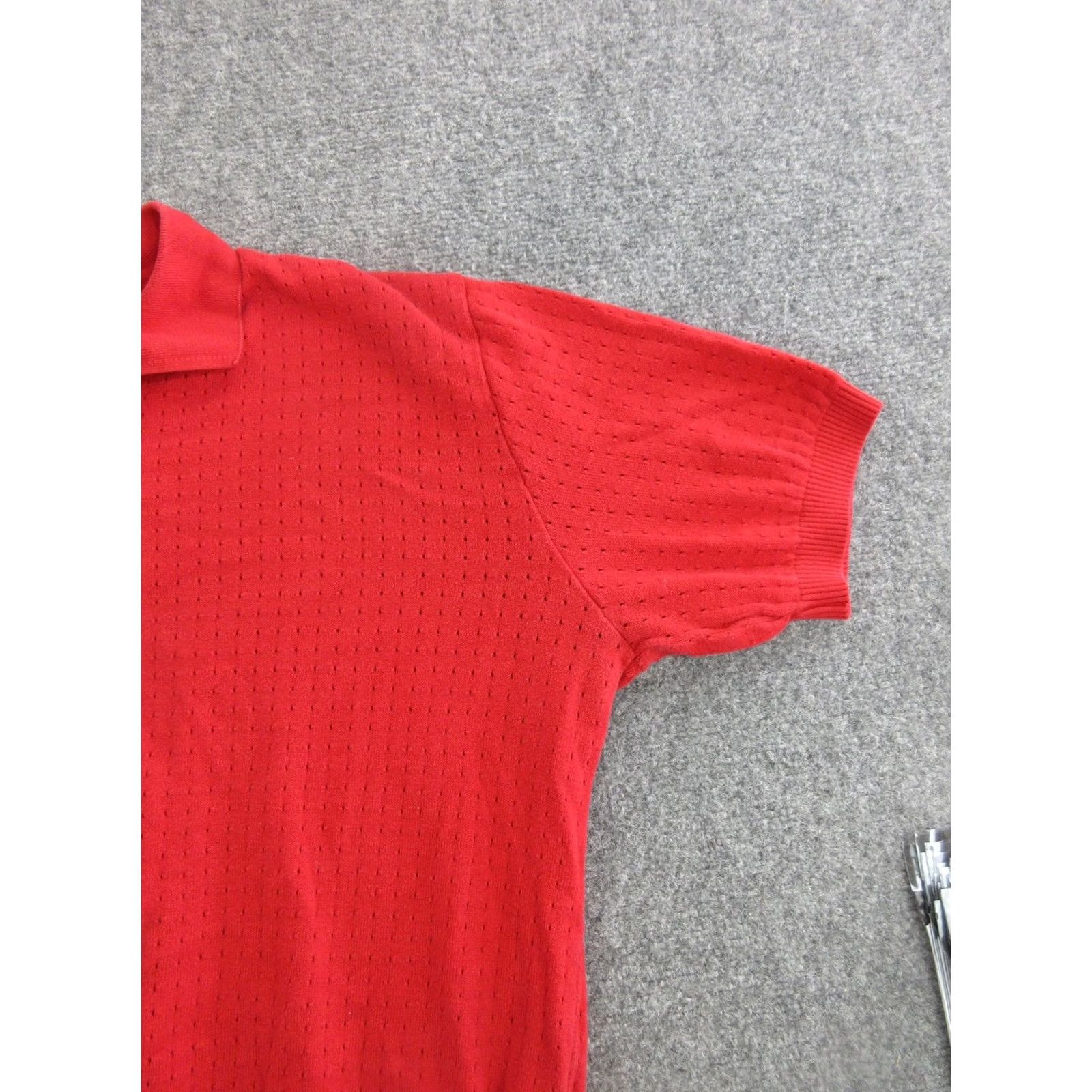 Vintage St. Croix Mens XL Red Cotton Polyester Knit Short Sleeve Collared Pullover Sweater Size US XL / EU 56 / 4 - 4 Thumbnail