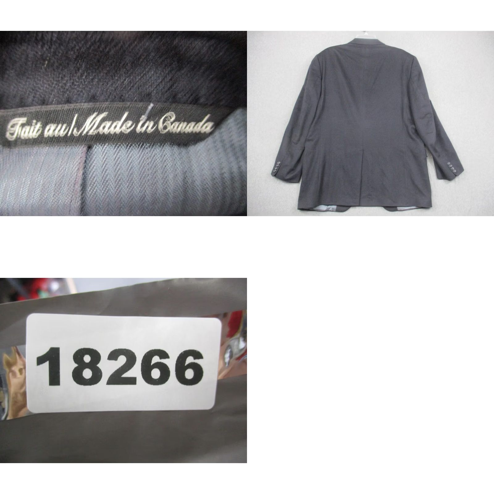 Jack Victor Loro Piana Sport Coat Jack Victor Gray 44L Cashmere Blazer Canada Men Long 2-Piece Notch Lapel Two-Button Vintage Regular Size 44R - 9 Thumbnail