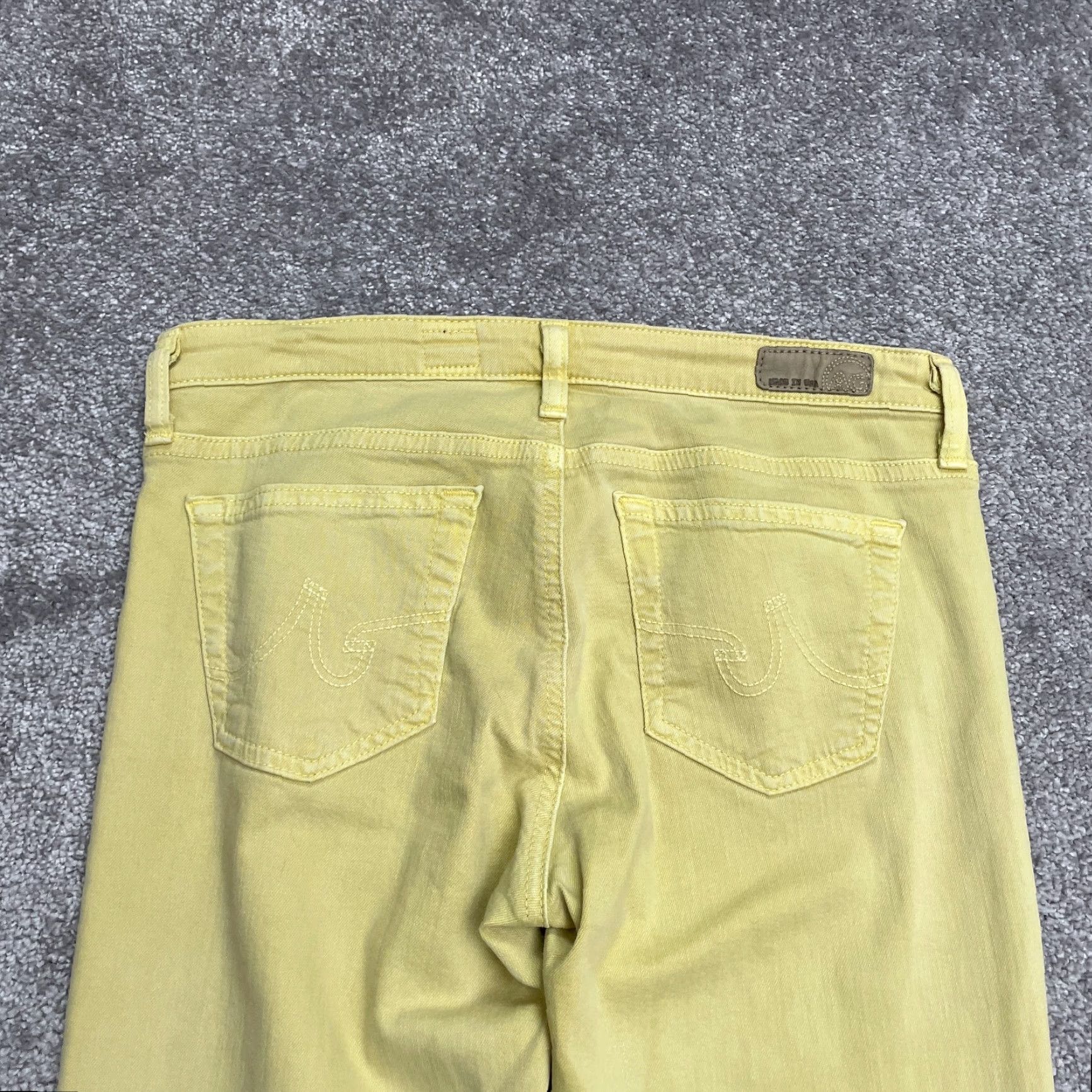 Vintage VINTAGE? Wait no vintage: The Stevie Ankle Smil Straight Jeans Womens 28R Yellow AG Adriano Goldschmied Jeans 28in Inseam Size 28" / US 6 / IT 42 - 5 Thumbnail