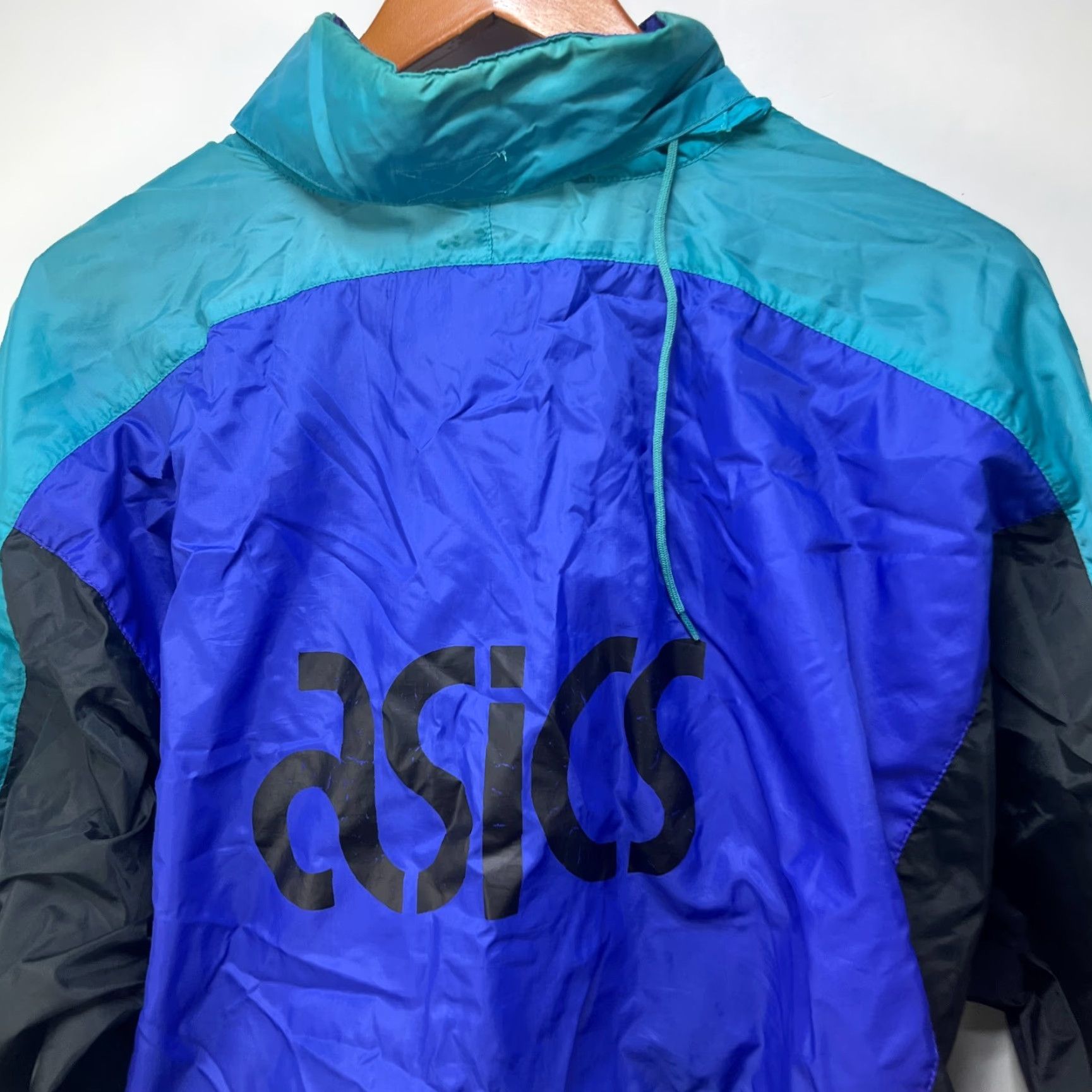 Asics VINTAGE ASICS Windbreaker Jacket Mens L Blue 90s Logo Windbreaker 90s, Skull Size US L / EU 52-54 / 3 - 2 Thumbnail