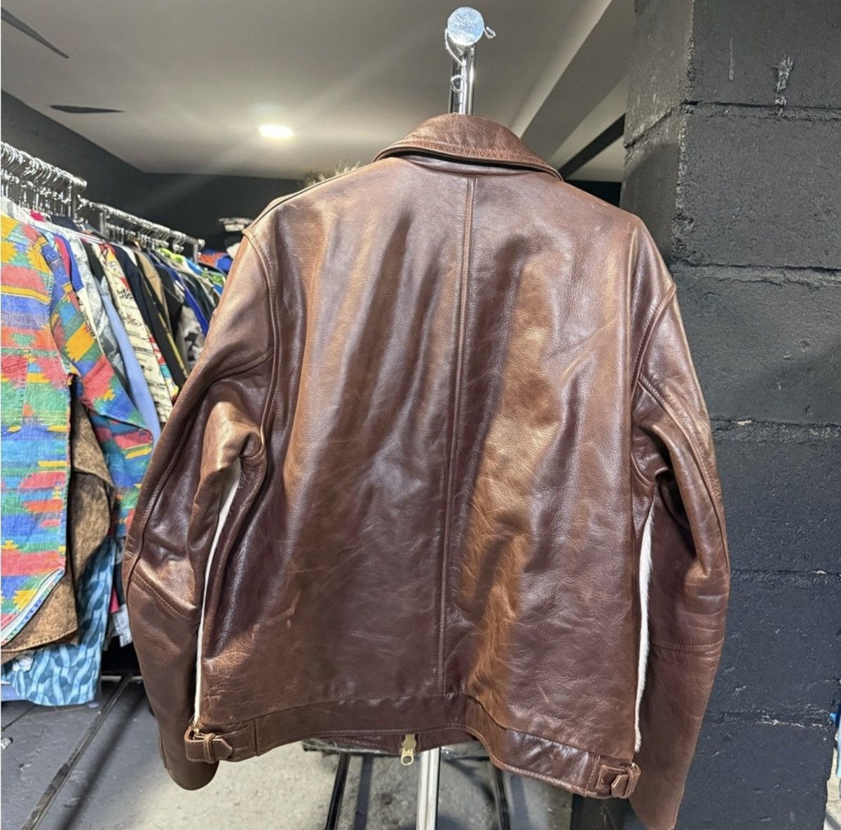 Aime Leon Dore × Vanson Leathers Aime Leon Dore Vanson Pony Hair Bones Leather Jacket Brown L Size US L / EU 52-54 / 3 - 6 Thumbnail