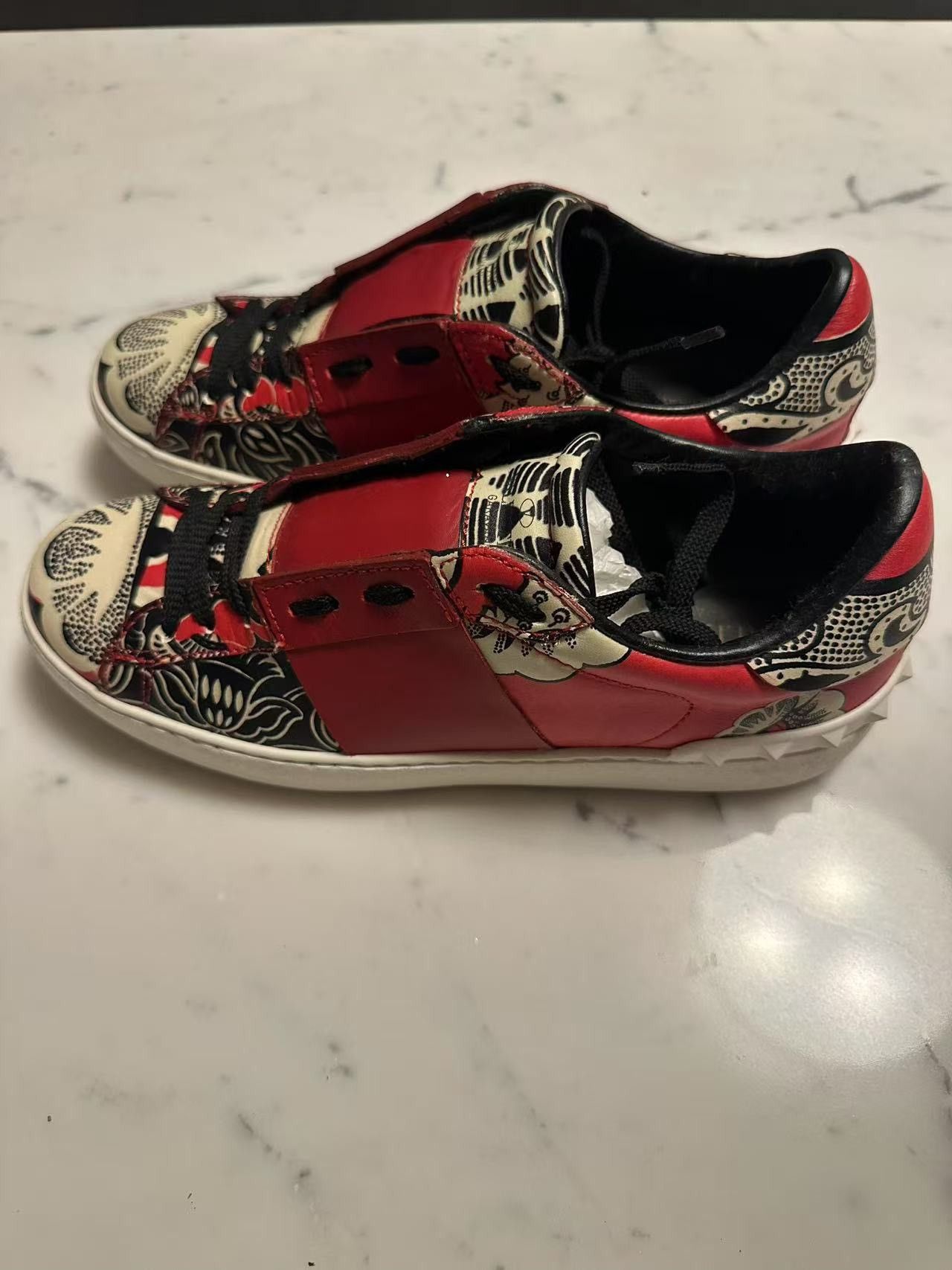 Valentino Valentino Rockstud Accents Leather Sneakers Size US 7 / IT 37 - 2 Thumbnail