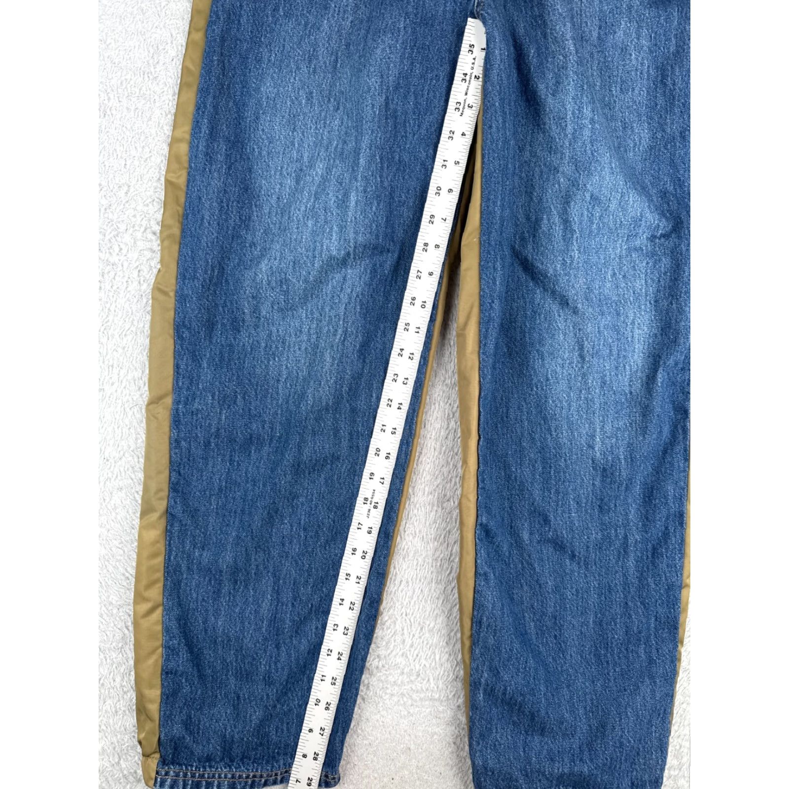 Fashion Nova Fashion Nova Jeans Womens XL Blue Denim 5-Pocket High Rise 30" Regular Distressed Button Zip Size 40" / US 18 - 6 Thumbnail