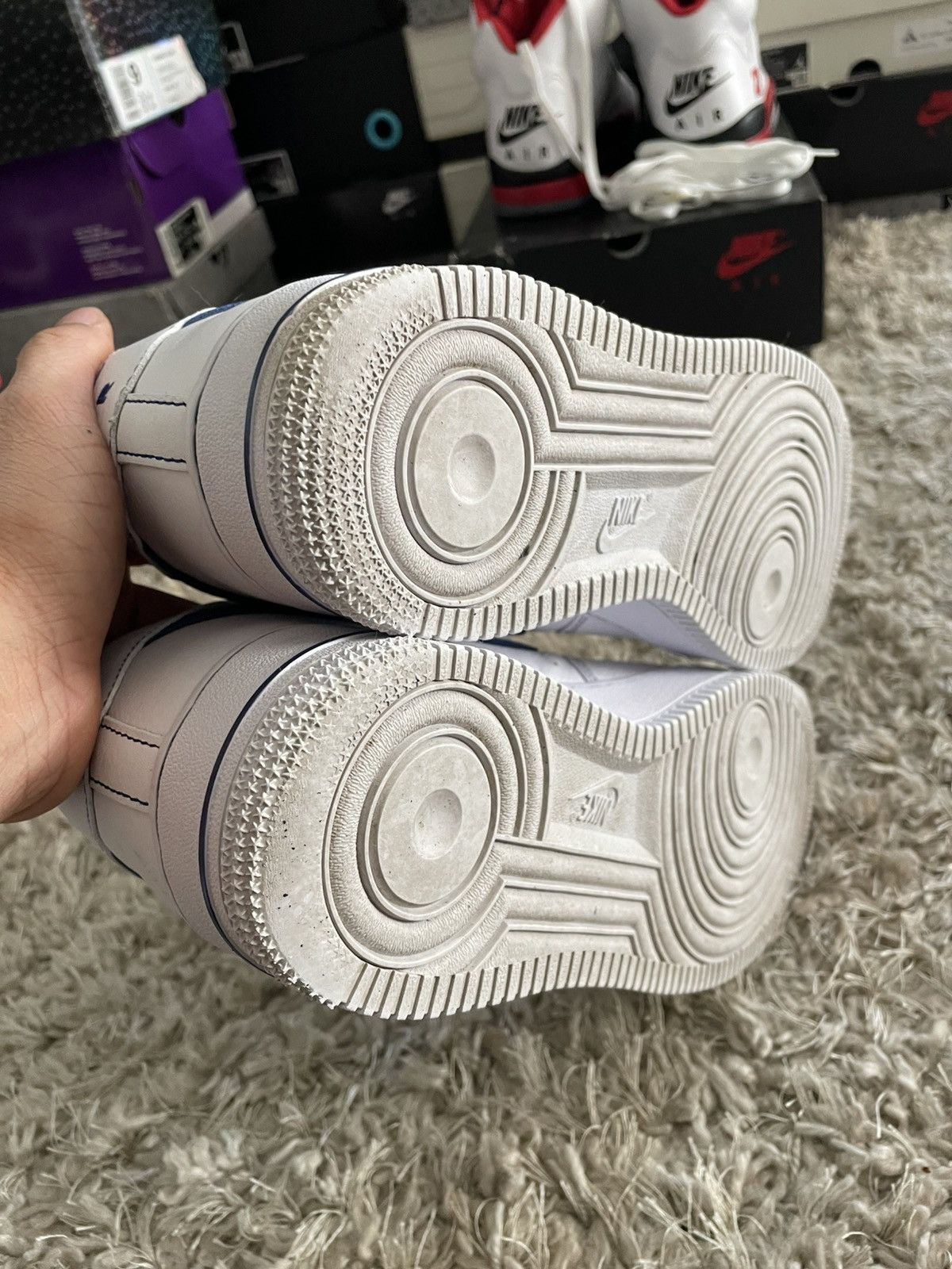 Nike Nike Air Force 1 White Deep Royal Size US 11.5 / EU 44-45 - 9 Thumbnail