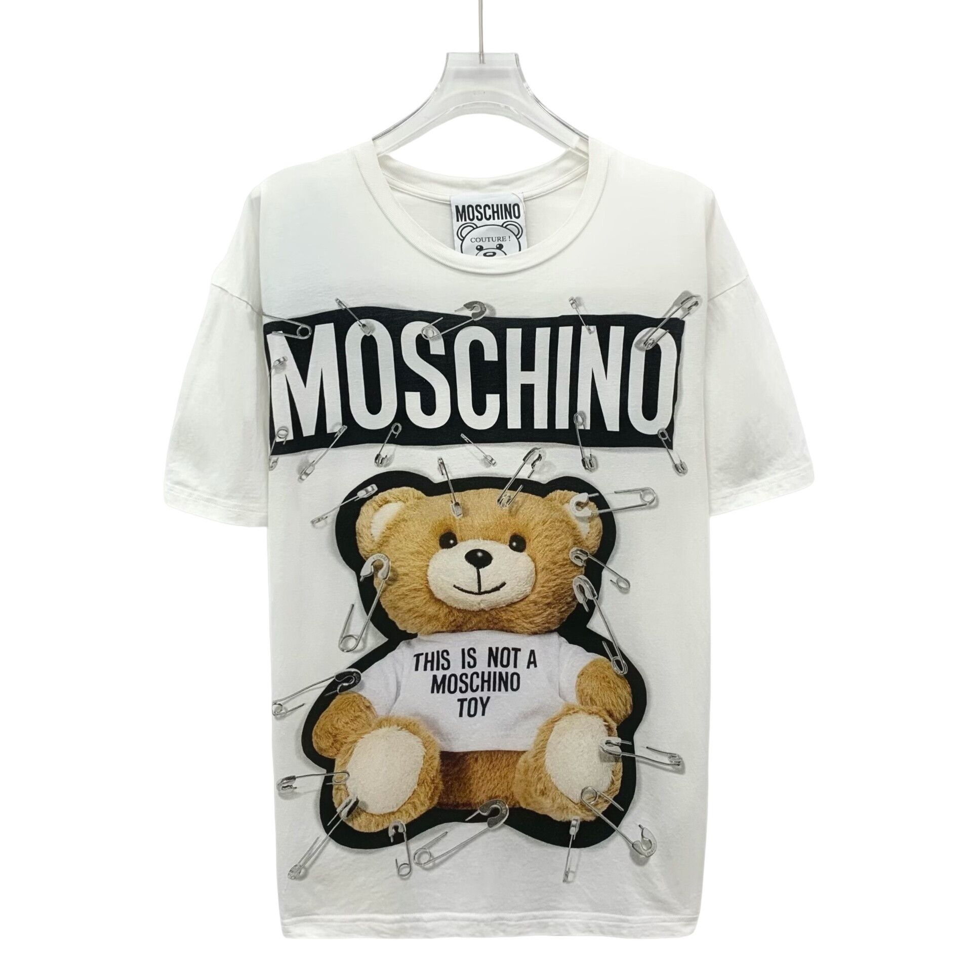 Moschino Moschino Teddy Bear Safety Pin T-Shirt XS Size XS / US 0-2 / IT 36-38 - 1 Thumbnail