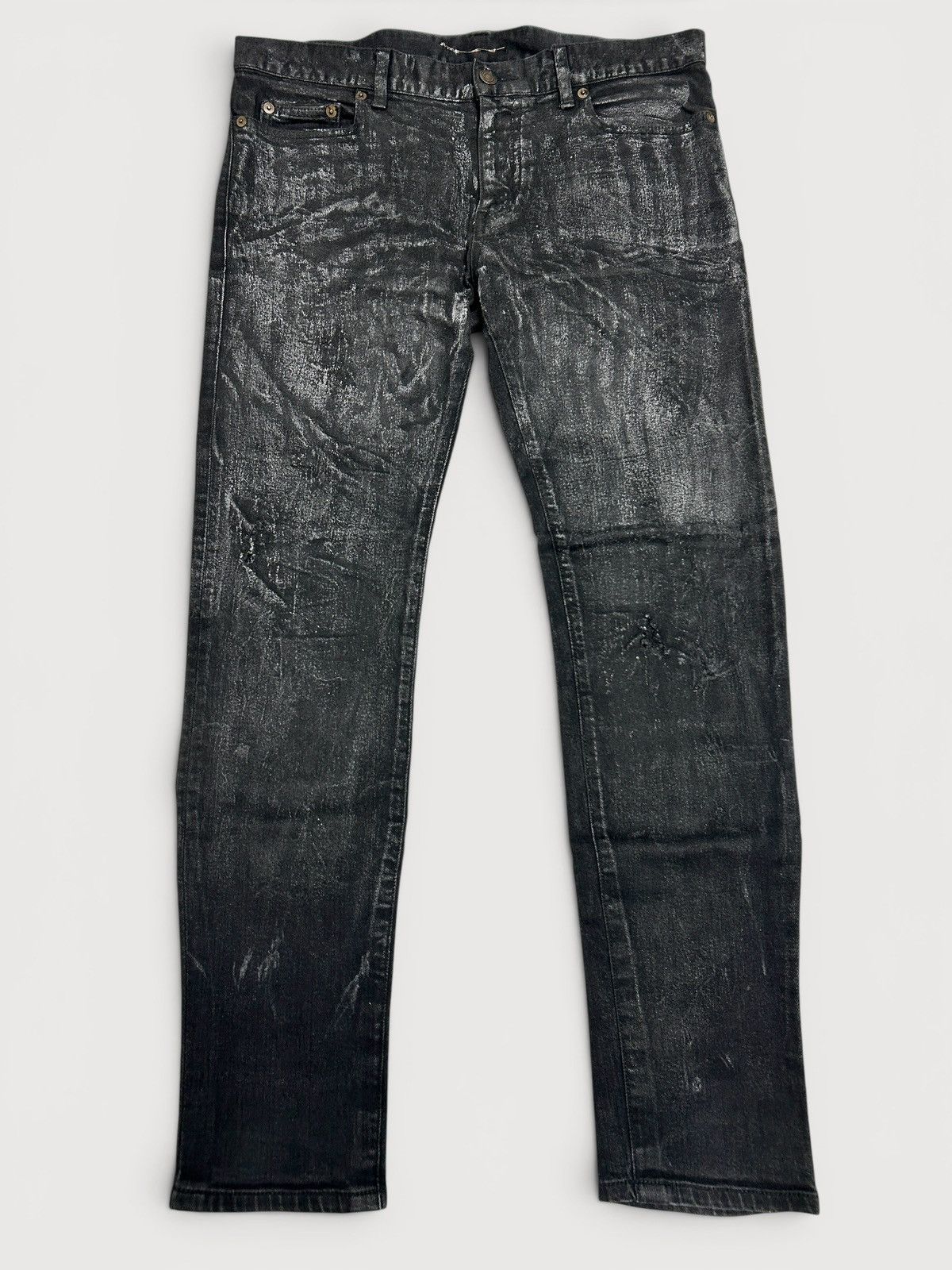 Saint Laurent Paris SS2015 Waxed Denim Jeans Size US 30 / EU 46 - 1 Thumbnail