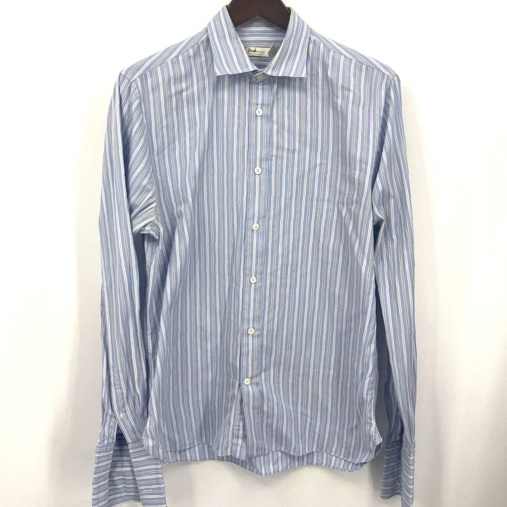 Pringle Of Scotland VINTAGE Pringle of Scotland Blue Cotton Button-Down Shirt Mens Medium Casual Classic 90s Size US M / EU 48-50 / 2 - 2 Thumbnail