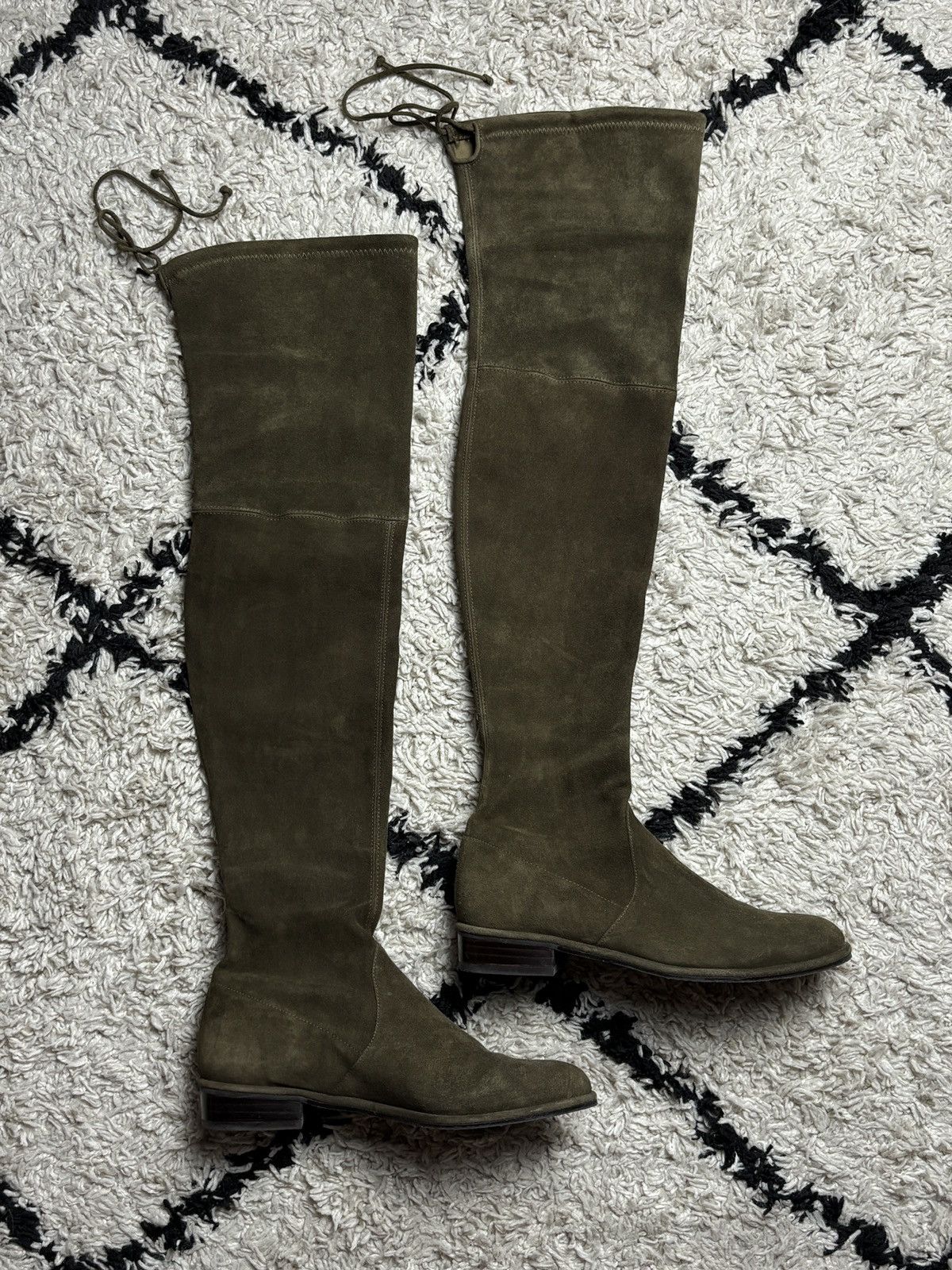 Stuart Weitzman Stuart Weitzman Lowland Suede Designer Dark Green Boots Size US 9 / IT 39 - 4 Thumbnail