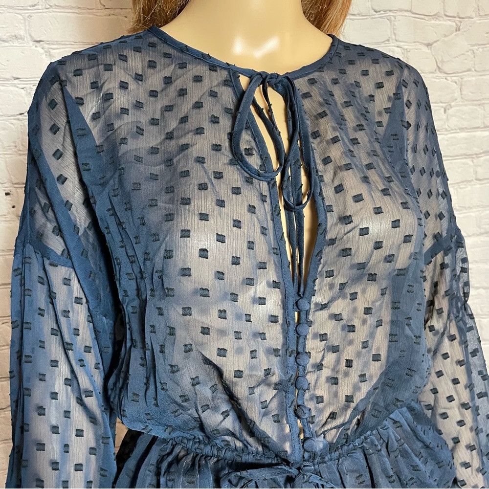 Other Walter Baker Theresa Georgette Navy Long Sleeve Blouse Size Size S / US 4 / IT 40 - 4 Thumbnail