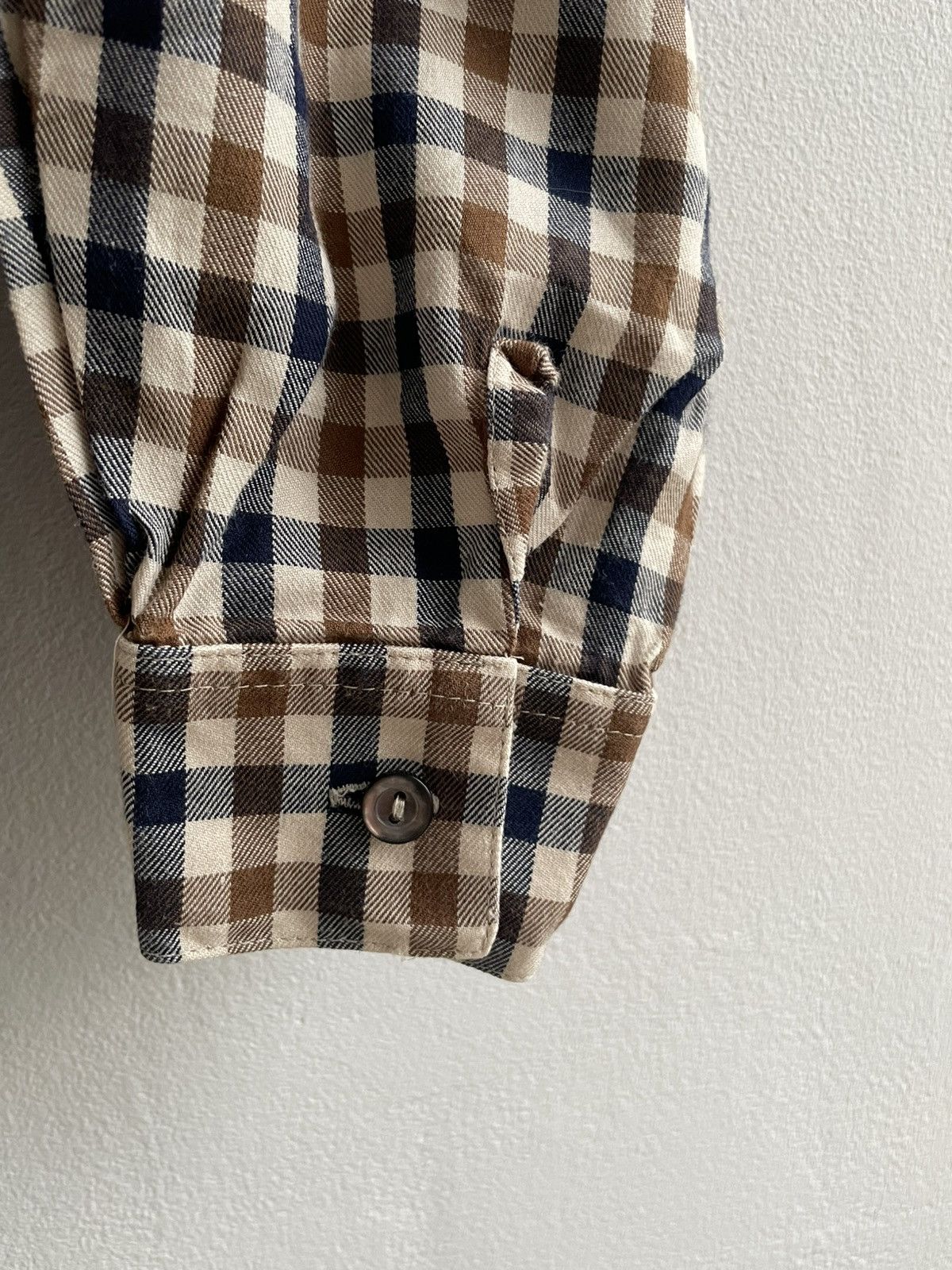 Designer × Vintage Aquascutum Vintage Check Plaid Long Sleeve Button Up Shirt Size M / US 6-8 / IT 42-44 - 5 Thumbnail