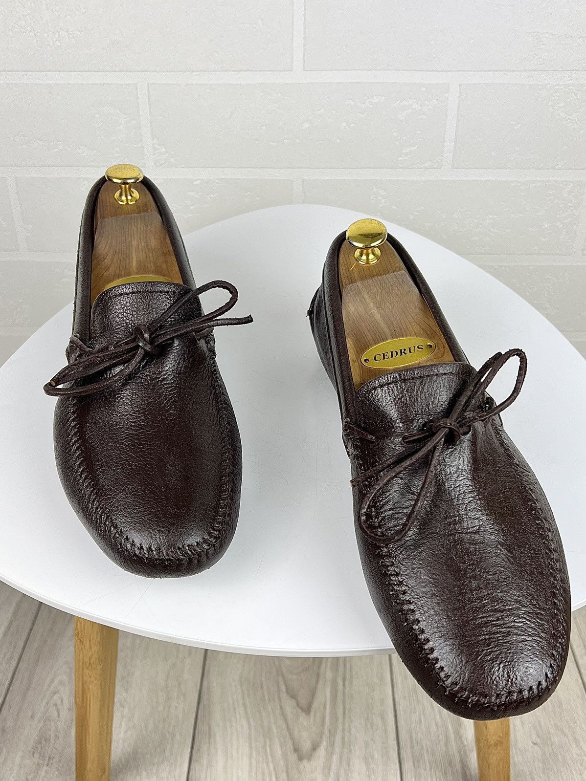 Prada PRADA MILANO Loafers Leather Drivers Mocassins Logo Brown Size US 10 / EU 43 - 2 Thumbnail