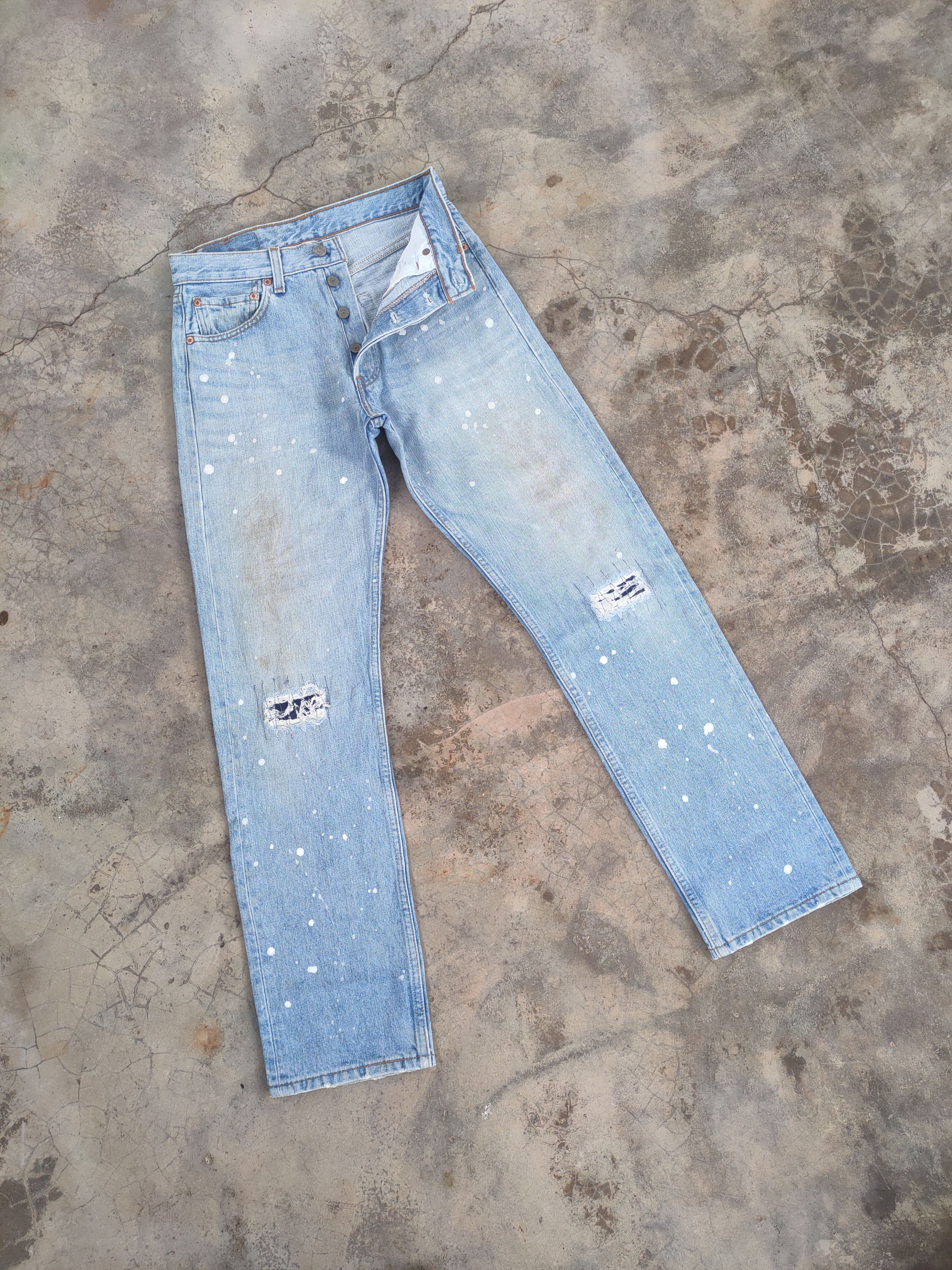 Levi's Vintage Clothing W28 VINTAGE LEVI'S 501 00' PAINT FADED JEANS DENIM PANTS Size US 28 / EU 44 - 3 Thumbnail