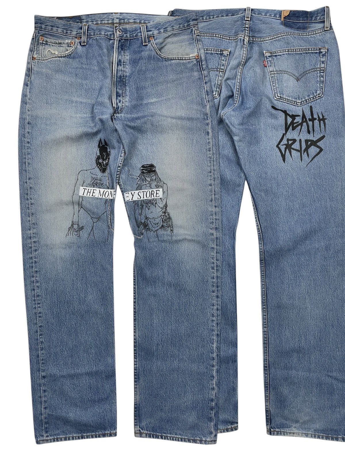 Death Grips Death Grips Custom Made Jeans On Vintage Levi’s 501 Size US 36 / EU 52 - 1 Thumbnail