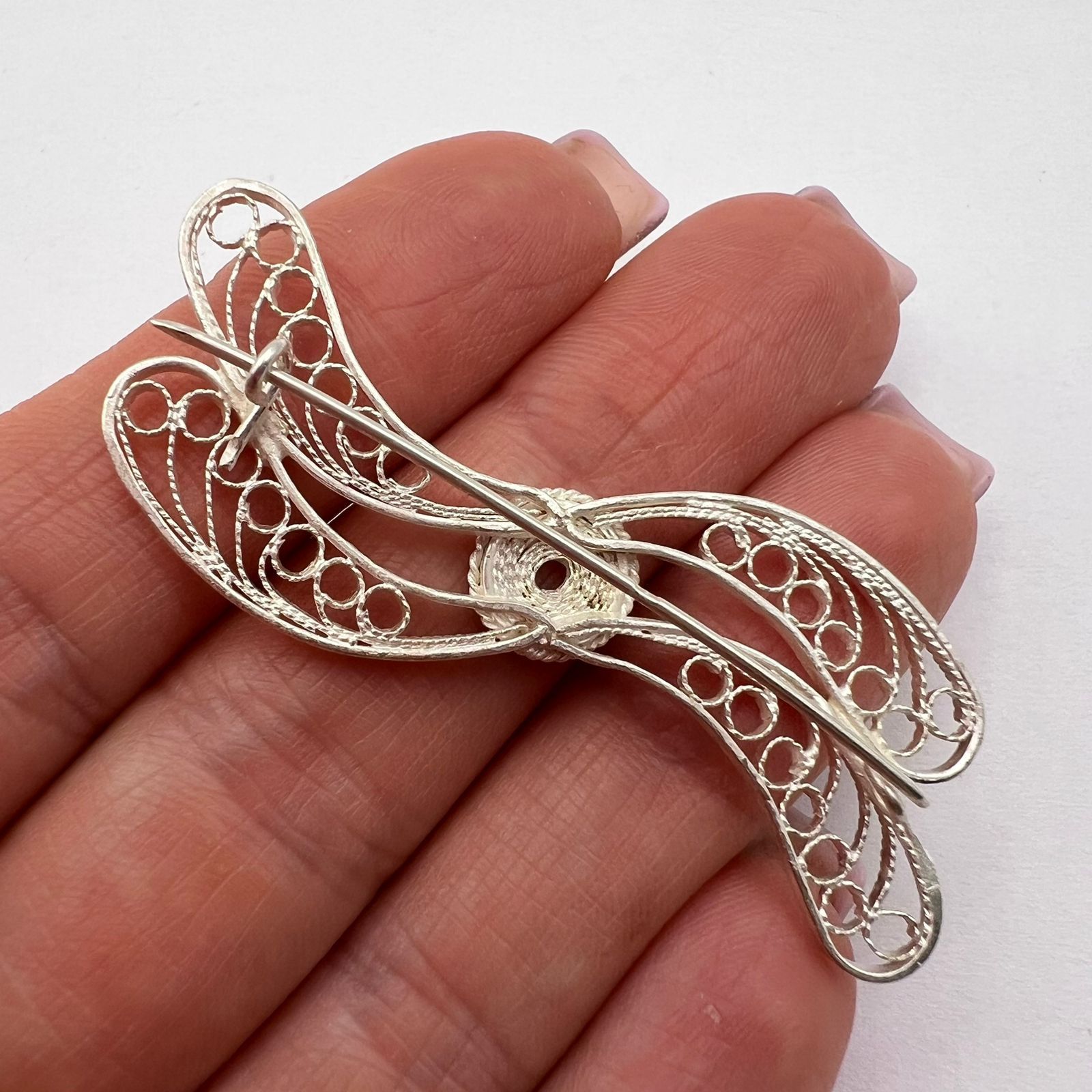 Vintage Vintage Soviet Silver 960 Filigree Brooch 750 & 960 Size ONE SIZE - 5 Thumbnail