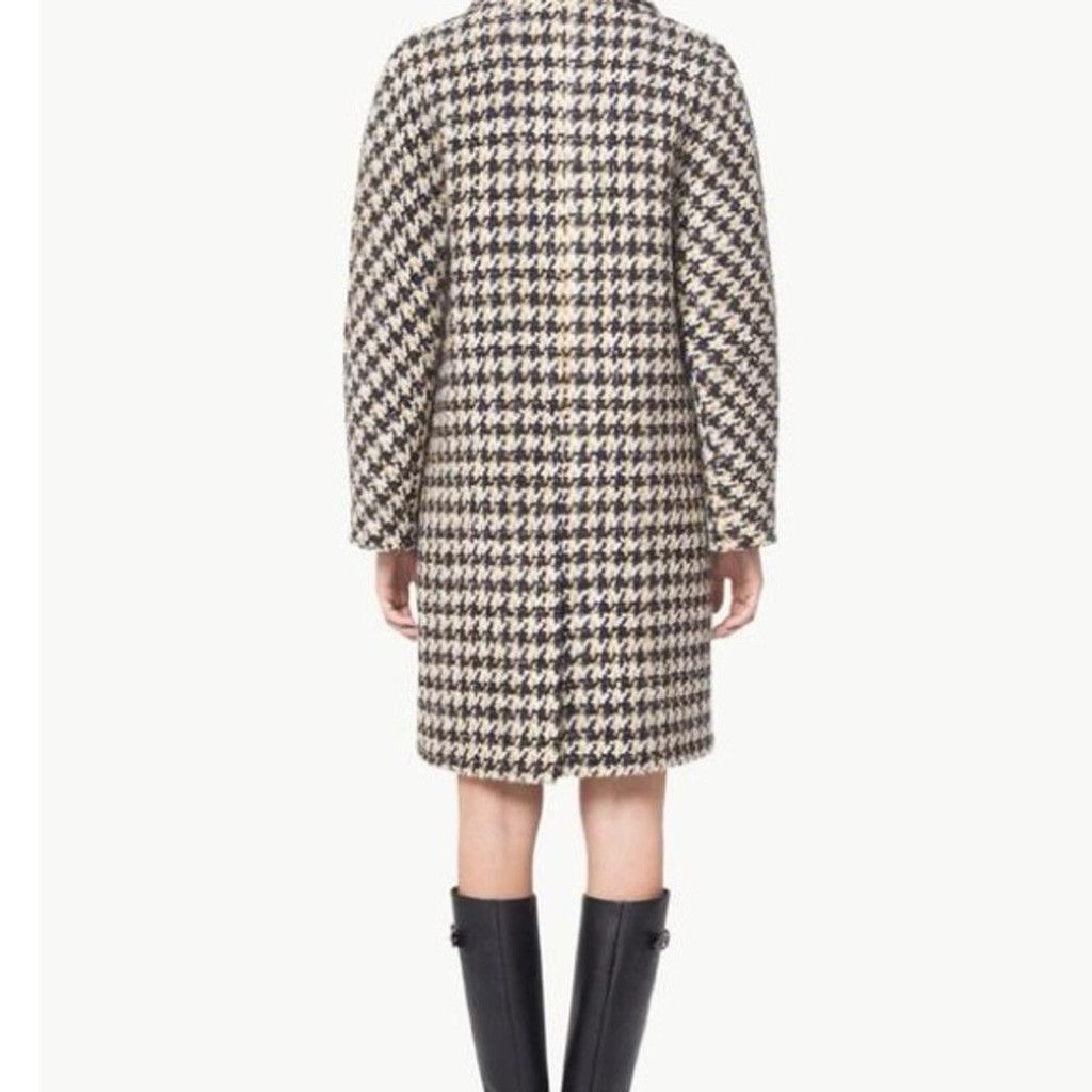 Ermanno Scervino Ermanno Scervino Tweed Houndstooth Coat with Fur Pockets Size S / US 4 / IT 40 - 3 Thumbnail