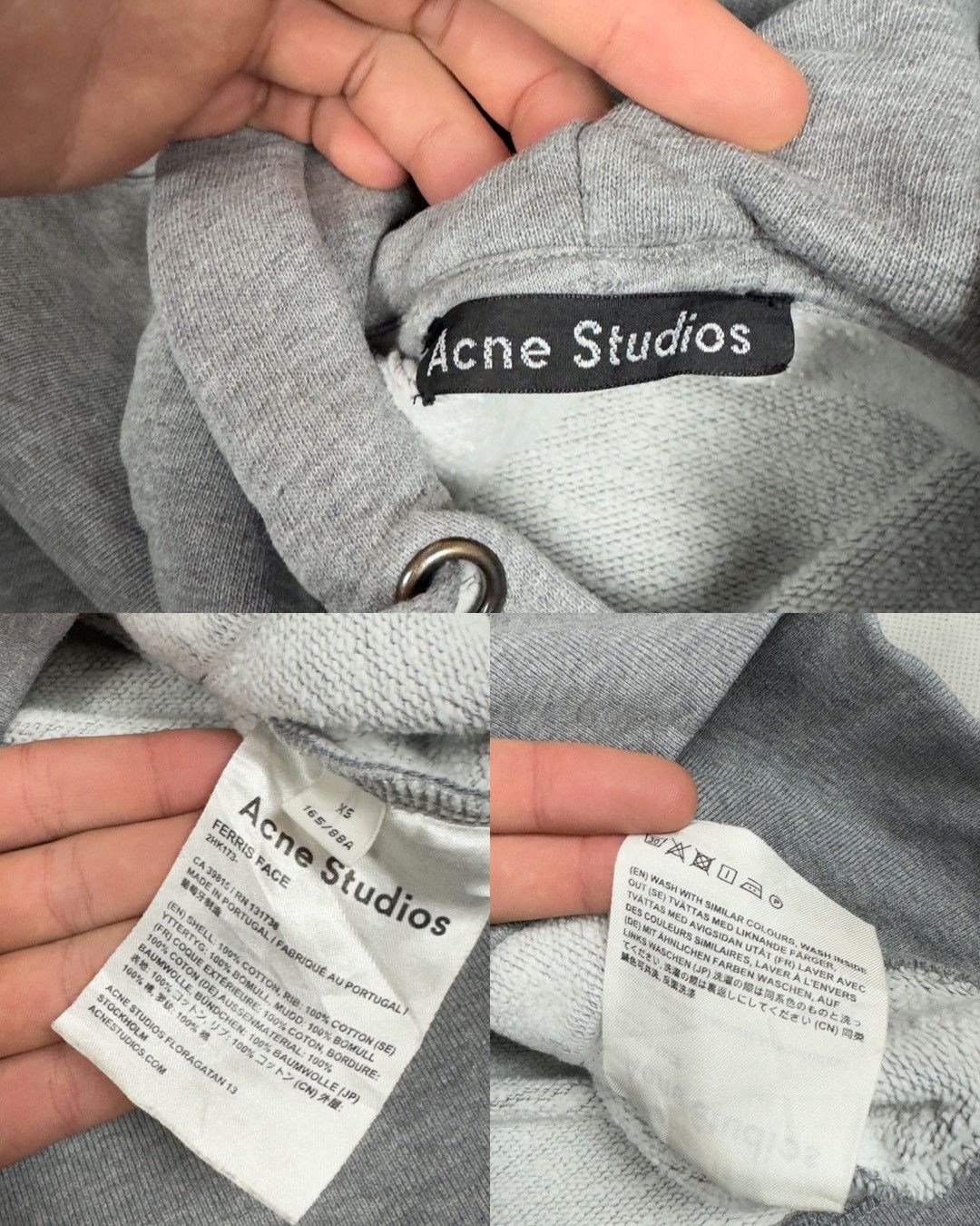 Acne Studios Acne Studios Ferris Face Men's Heather Gray Cotton Hoodie XS Size US XS / EU 42 / 0 - 9 Thumbnail