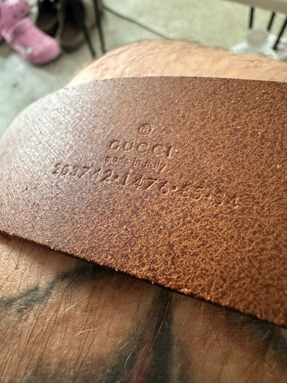 Gucci Gucci G logo leather belt vintage Size ONE SIZE - 4 Thumbnail