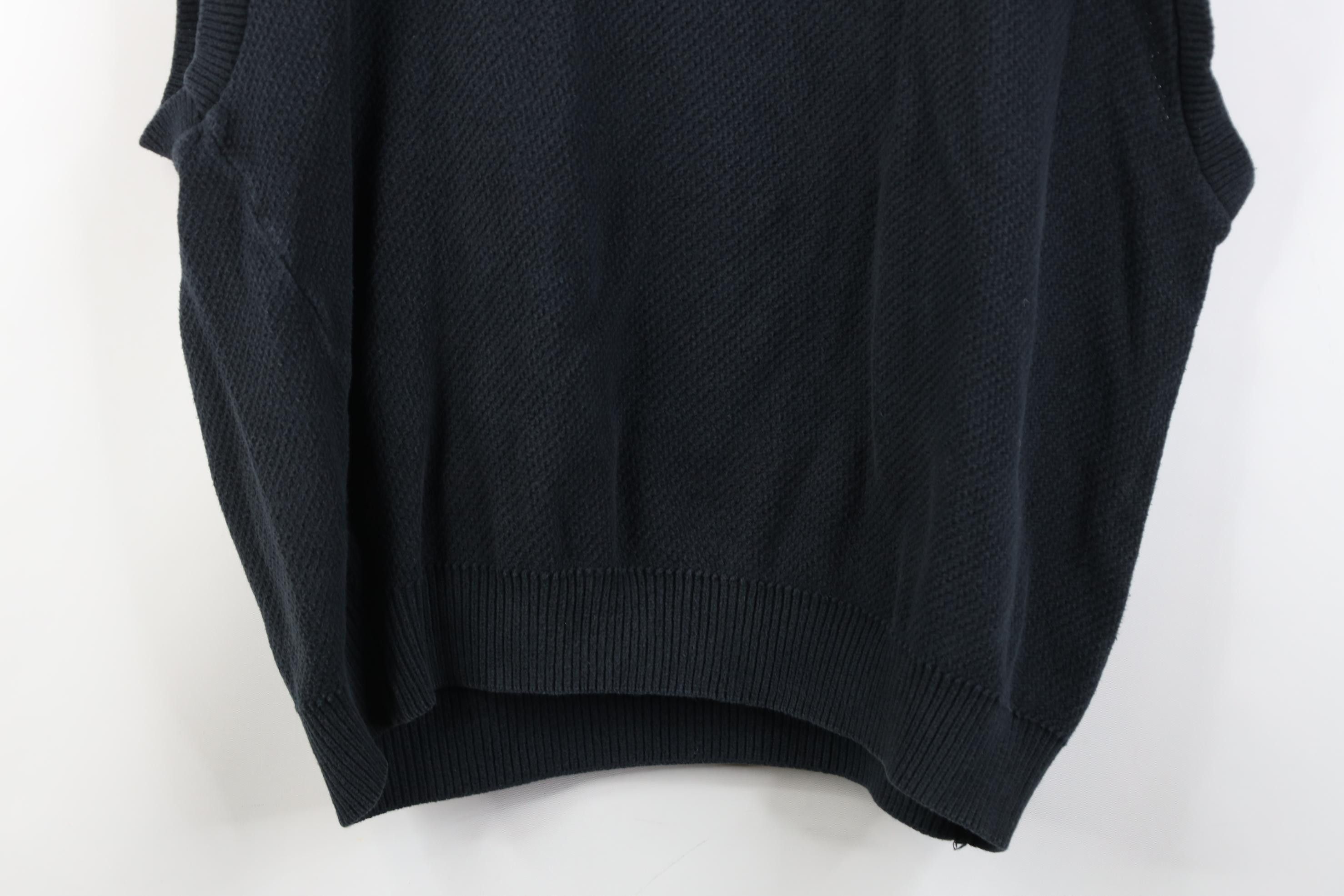Vintage Vintage 90s Golf Course Thermal Knit Sweater Vest Black USA Size US XL / EU 56 / 4 - 11 Thumbnail