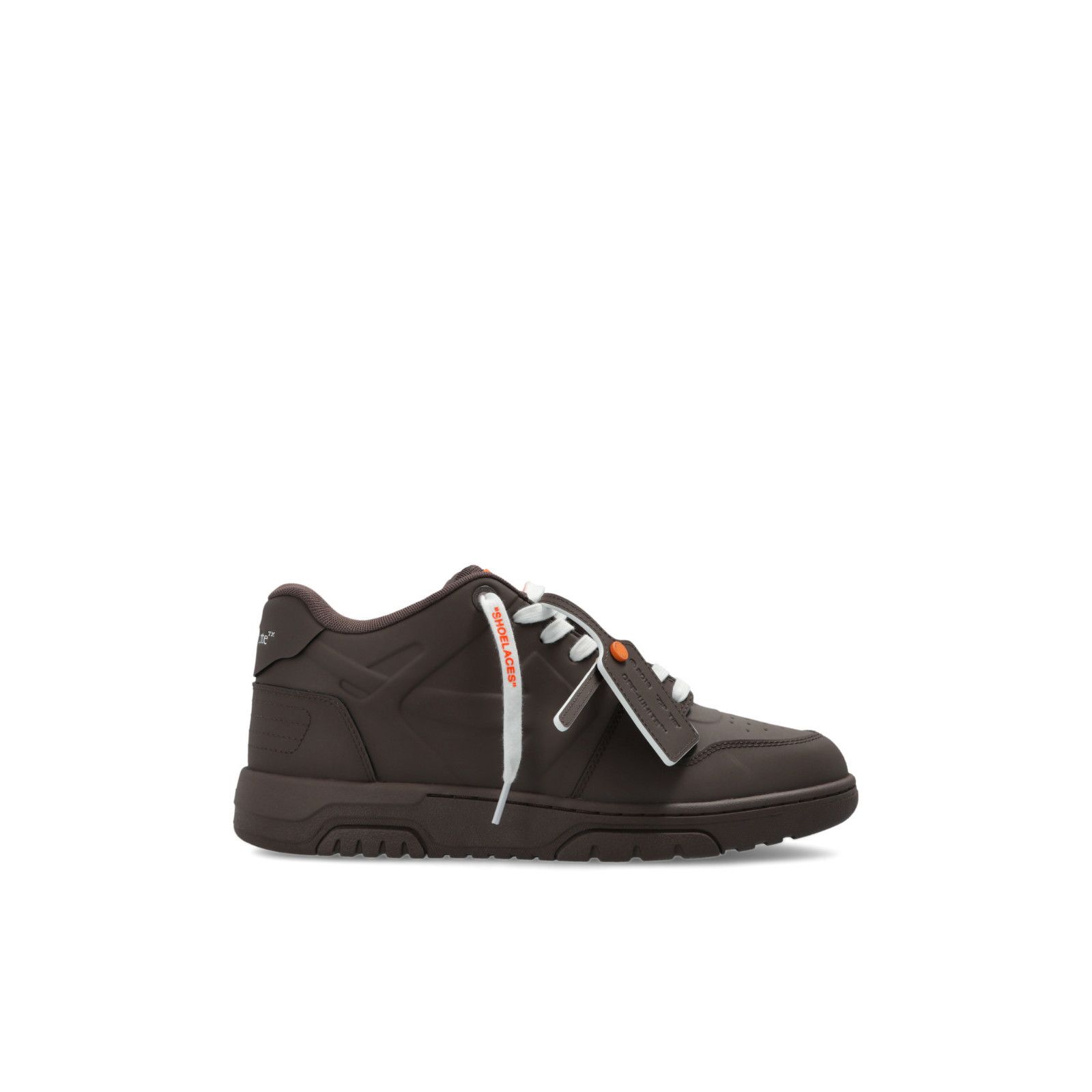 OFF-WHITE Out Of Office Brown Leather Sneakers New & Authent