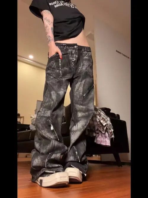 Japanese Brand Black Gray High Street Vintage Casual Jeans Size US 32 / EU 48 - 1 Thumbnail