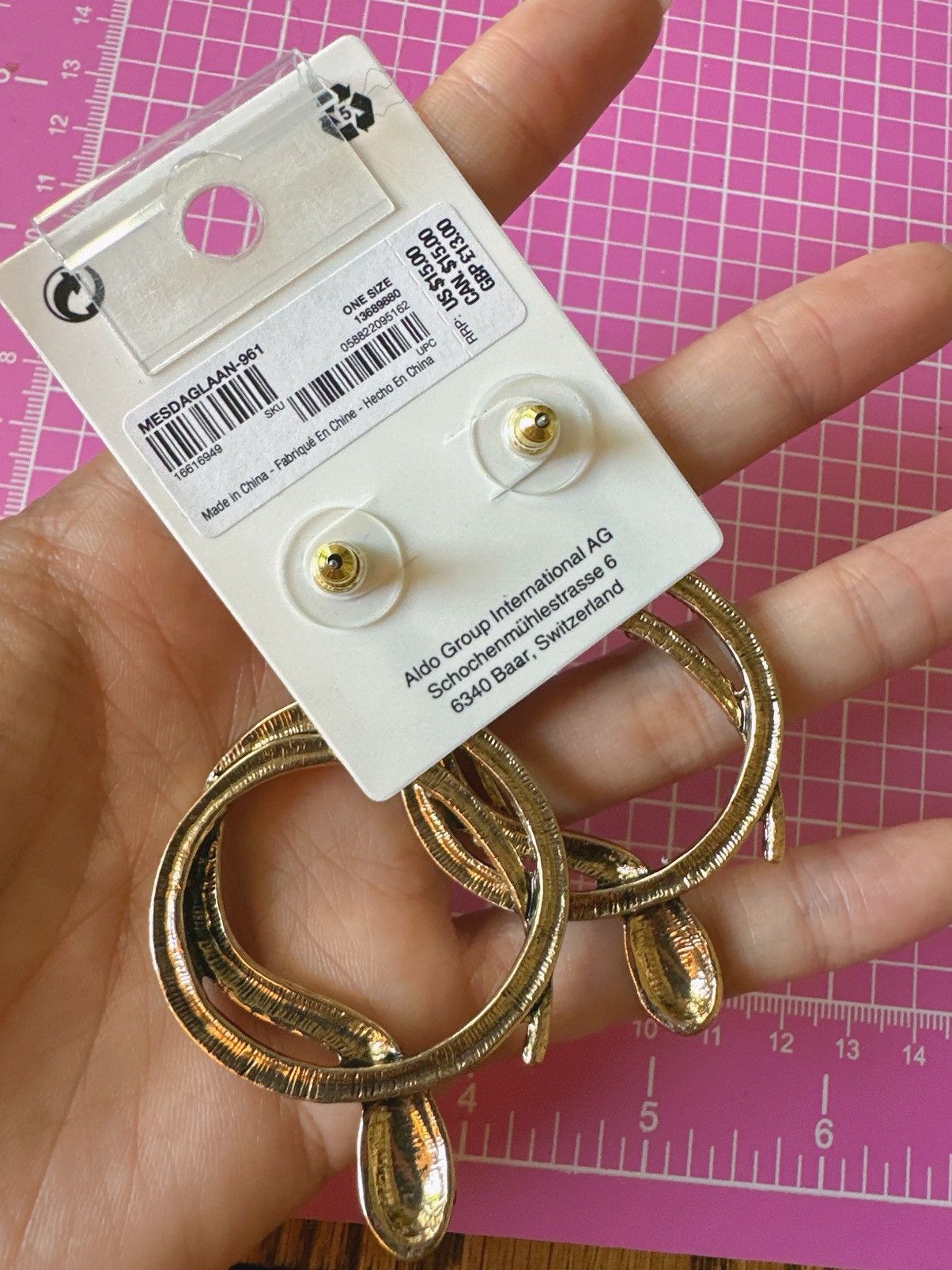 Aldo Aldo earrings gold tone snake multicolor diamonds paved drop Size ONE SIZE - 3 Thumbnail