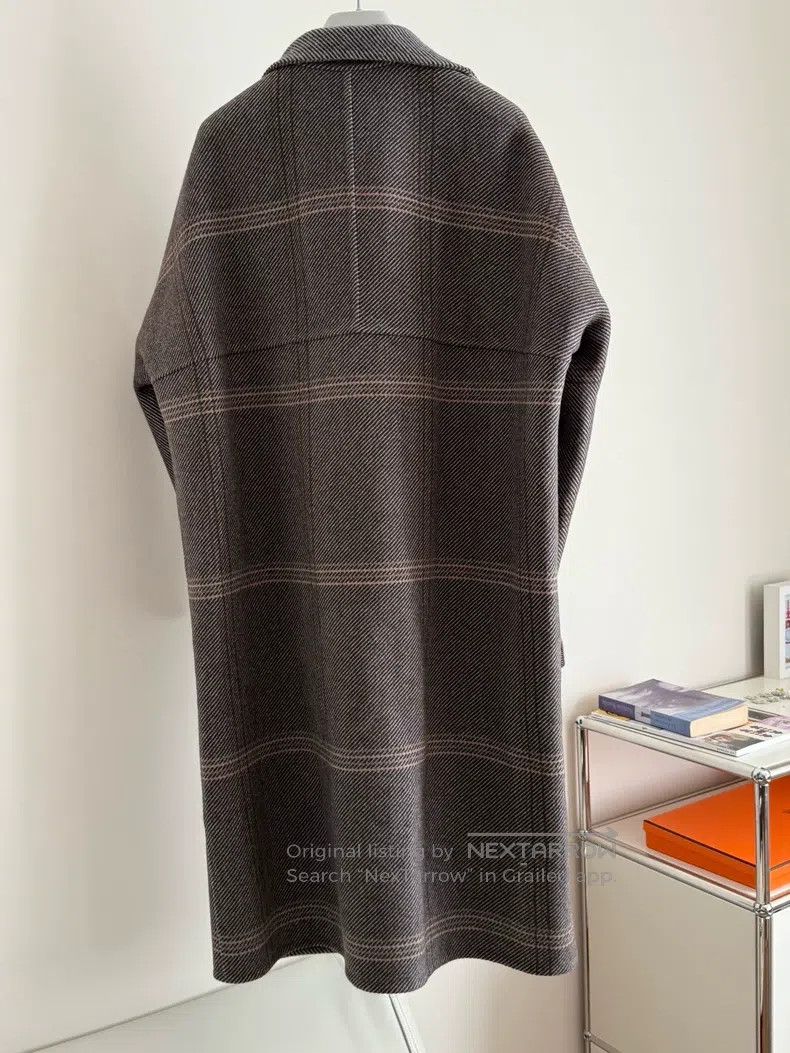 Hermes Hermes Women's 100% Cashmere Plaid Overcoat Size XXS / US 00 / IT 34 - 7 Thumbnail