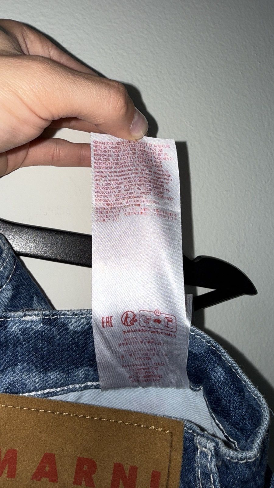 Marni Men's Blue Jeans ALL OVER PRINT Cotton, Cow Leather Size US 30 / EU 46 - 7 Thumbnail