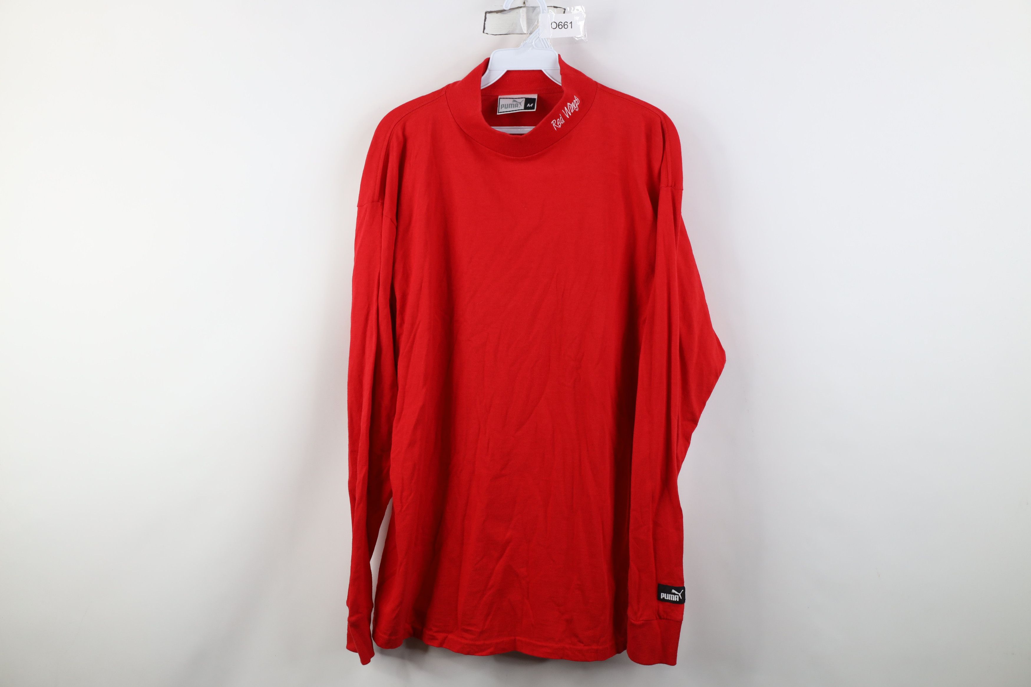 Puma Vintage 90s Puma Red Wings Mock Neck Long Sleeve T-Shirt Size US M / EU 48-50 / 2 - 1 Thumbnail