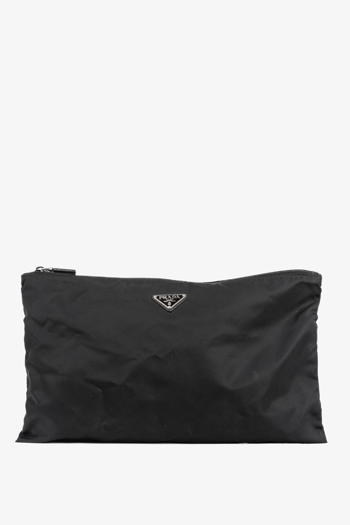 Prada Prada Nero Tessuto Nylon Logo Clutch Size ONE SIZE - 1 Thumbnail