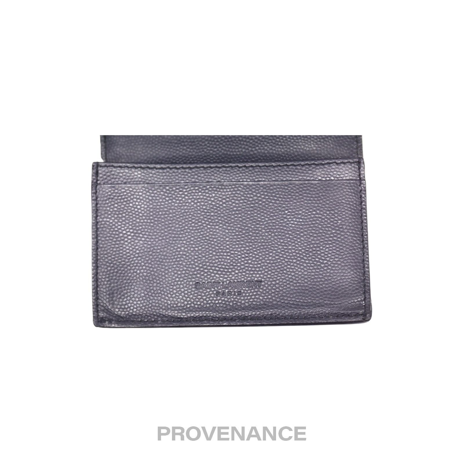 Saint Laurent Paris 🔴 Saint Laurent Paris SLP Pocket Card Wallet - Navy Leather Size ONE SIZE - 7 Thumbnail