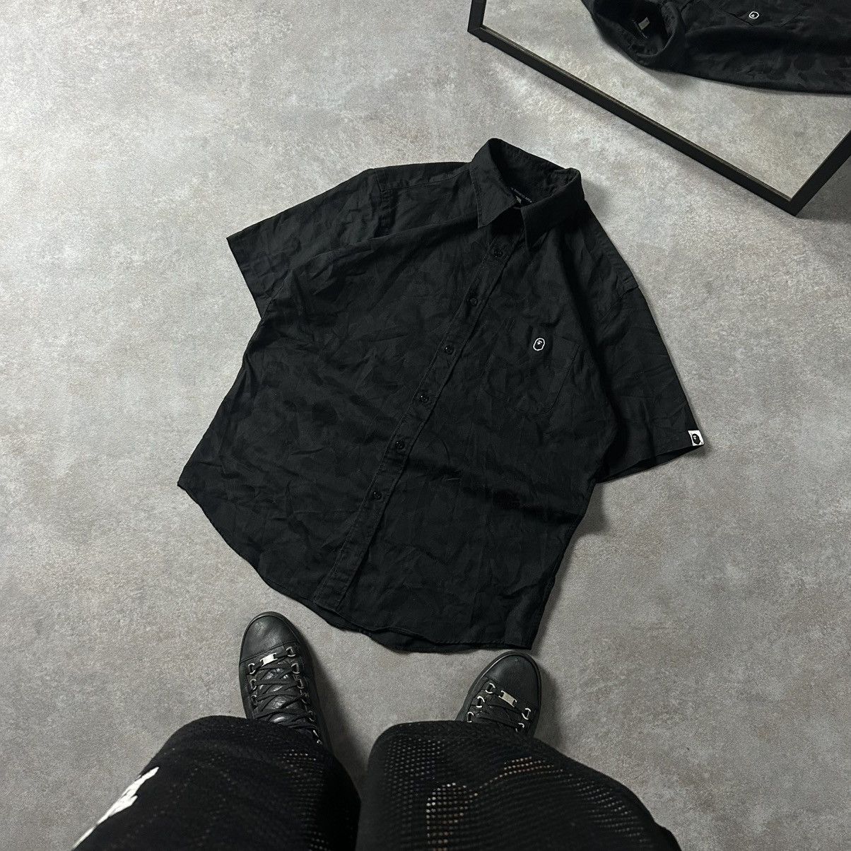OG BAPEXCLUSIVE Aoyama Black Hidden Camo Button Up Tonal NFS