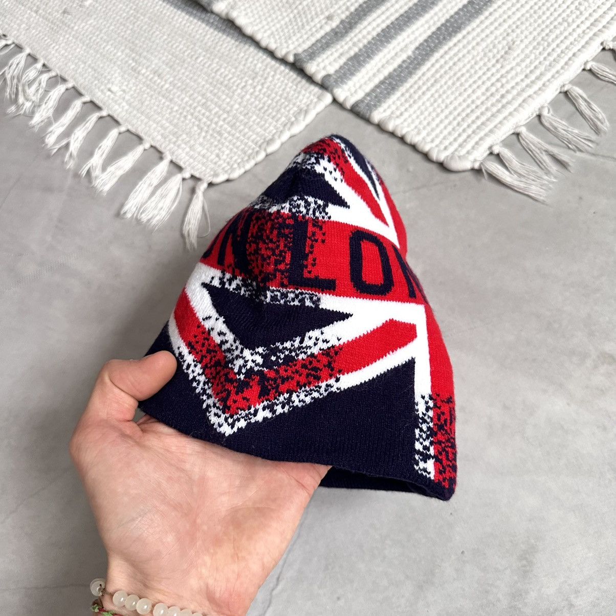 Hysteric Glamour × Undercover 00s London British Flag Knit Beanie Hat Yohji Yamamoto Vibe Size ONE SIZE - 8 Thumbnail