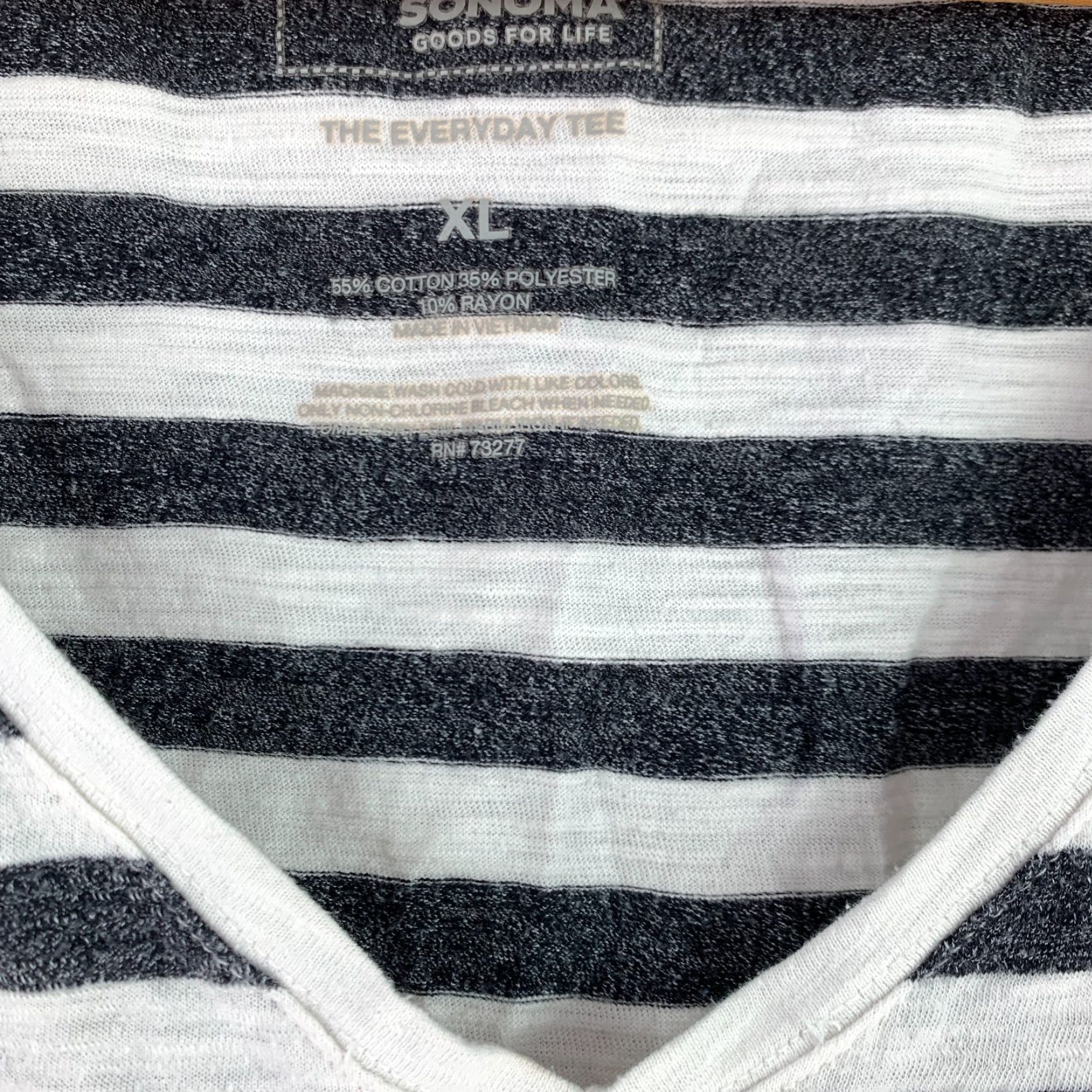 Vintage VINTAGE? no. Sonoma Gray White Striped Everyday Tee T-Shirt Womens XL B Size XL / US 12-14 / IT 48-50 - 4 Thumbnail